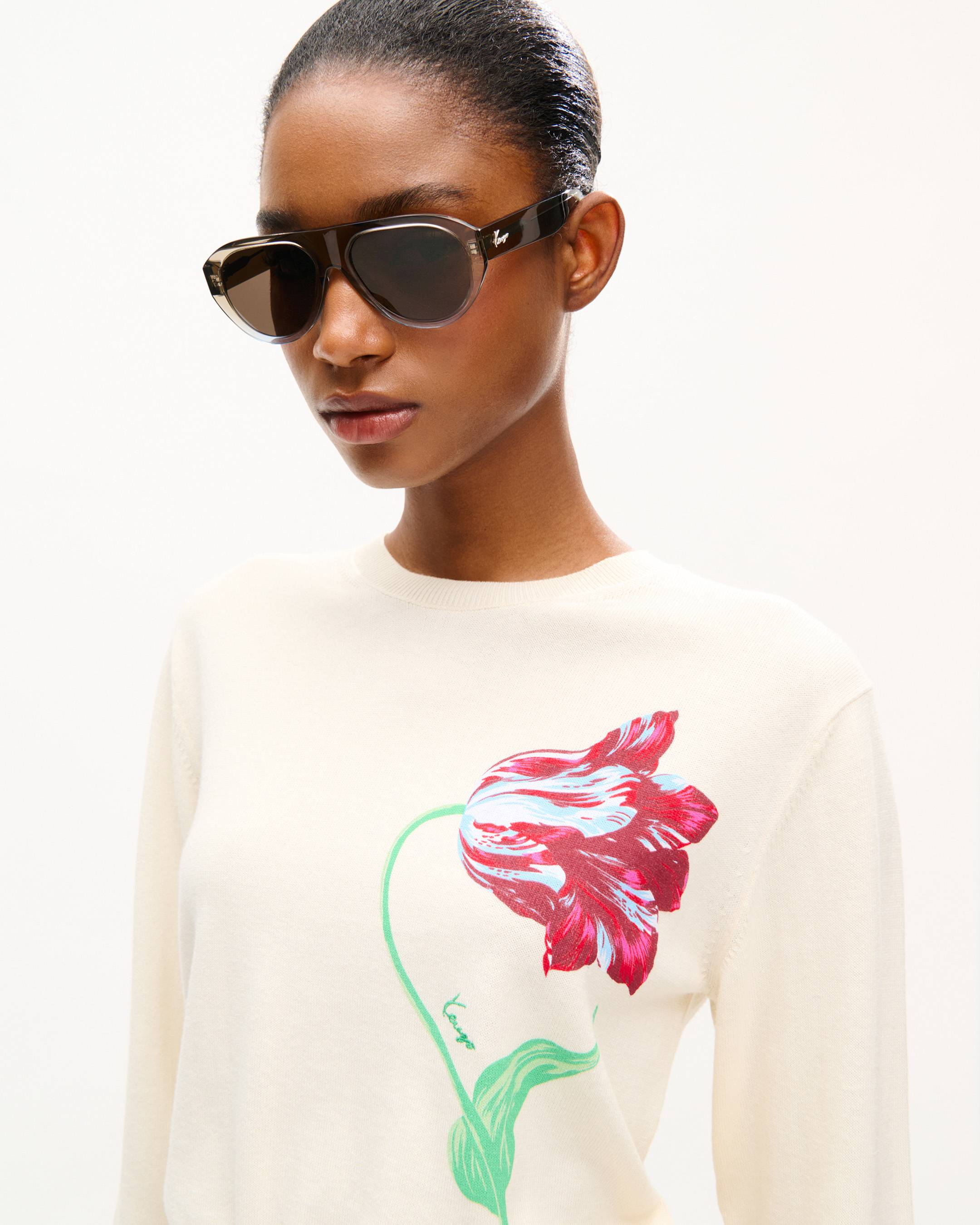 Pull 'KENZO Tulip' en laine et coton