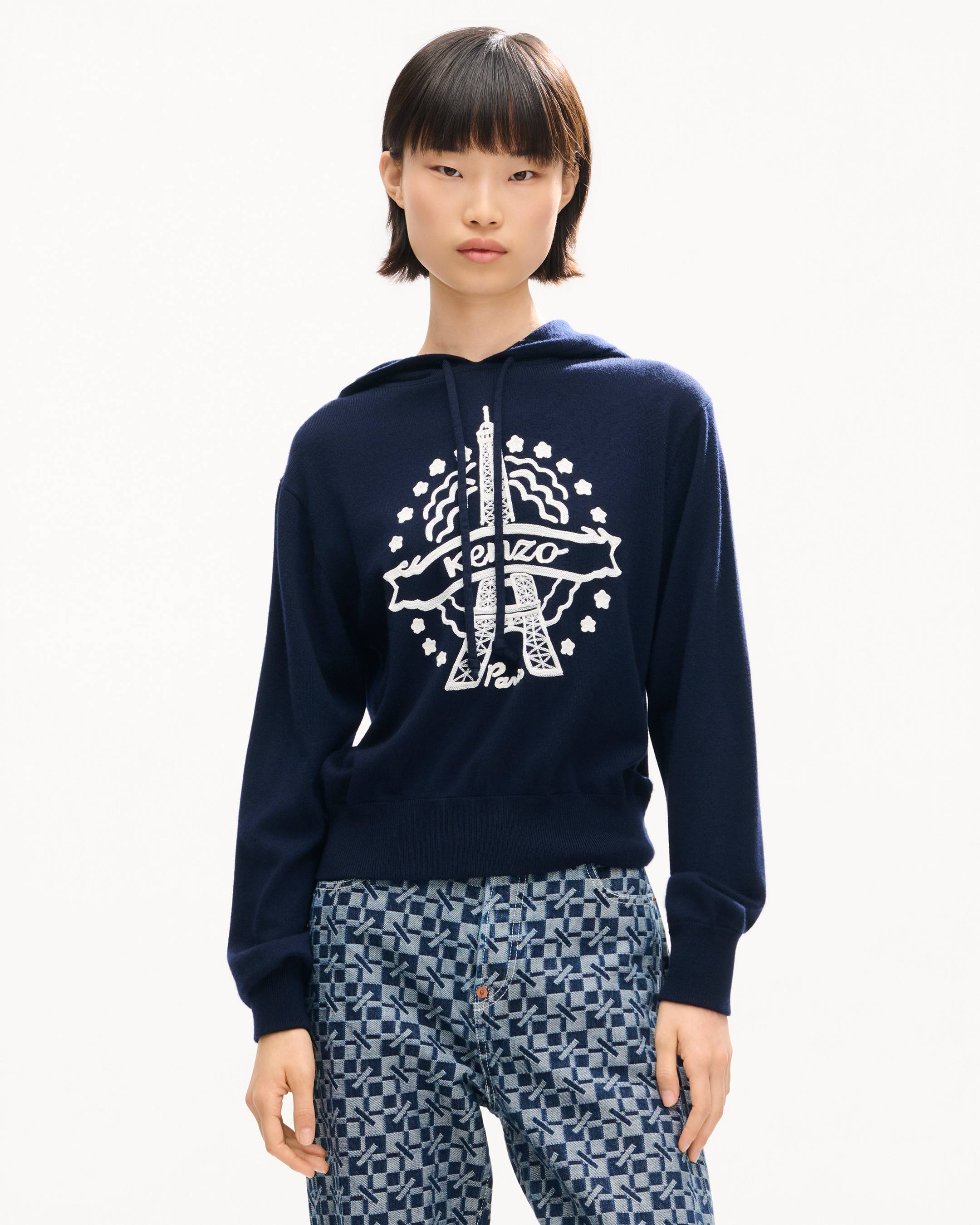 Hoodie &bdquo;KENZO Eiffel Tower Design&ldquo; aus Wolle