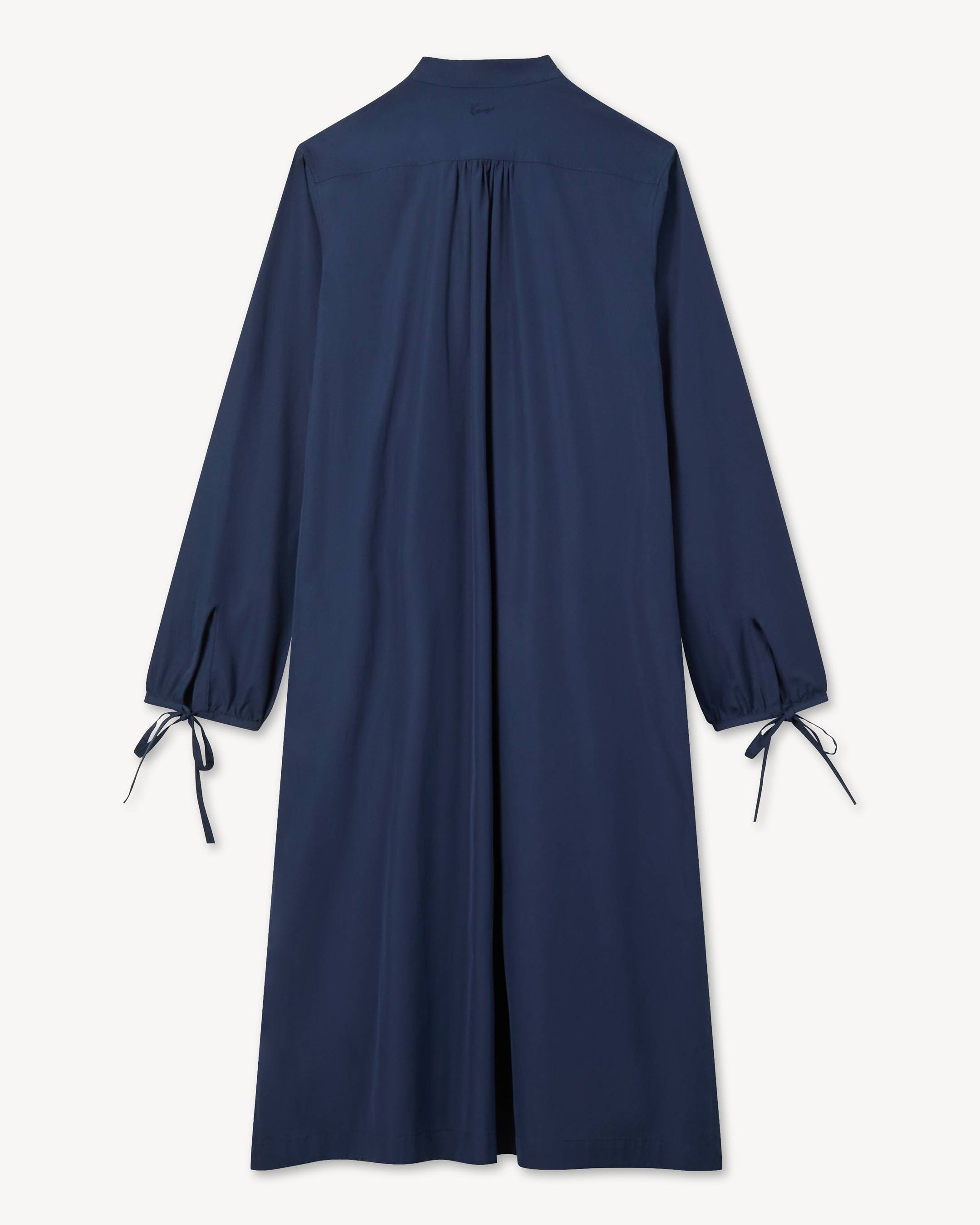 Long sleeve midi dress in light cotton poplin