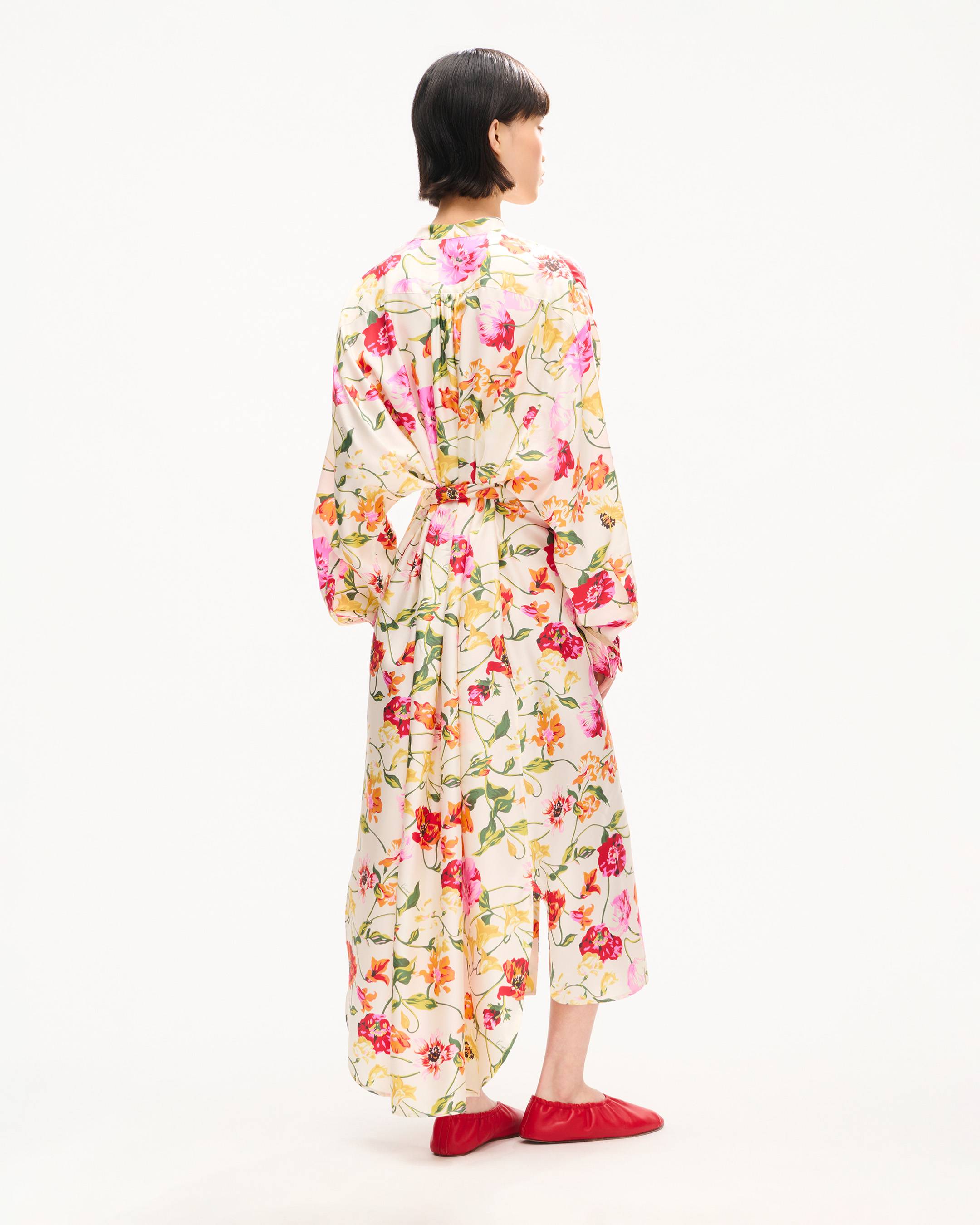 'KENZO Wildflower' oversized shirt dress in silk