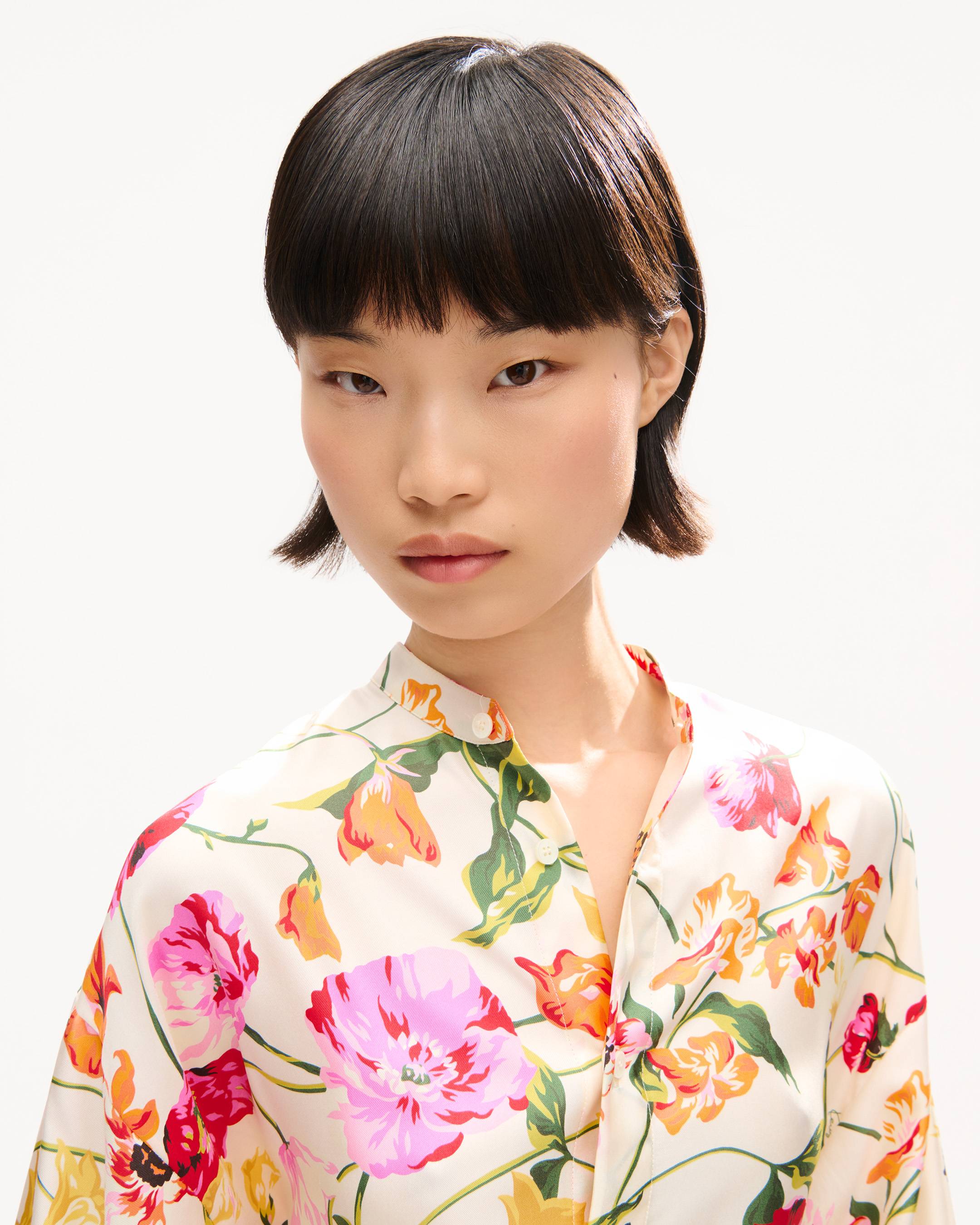 KENZO Wildflower' oversized shirt dress in silk | Women's | KENZO