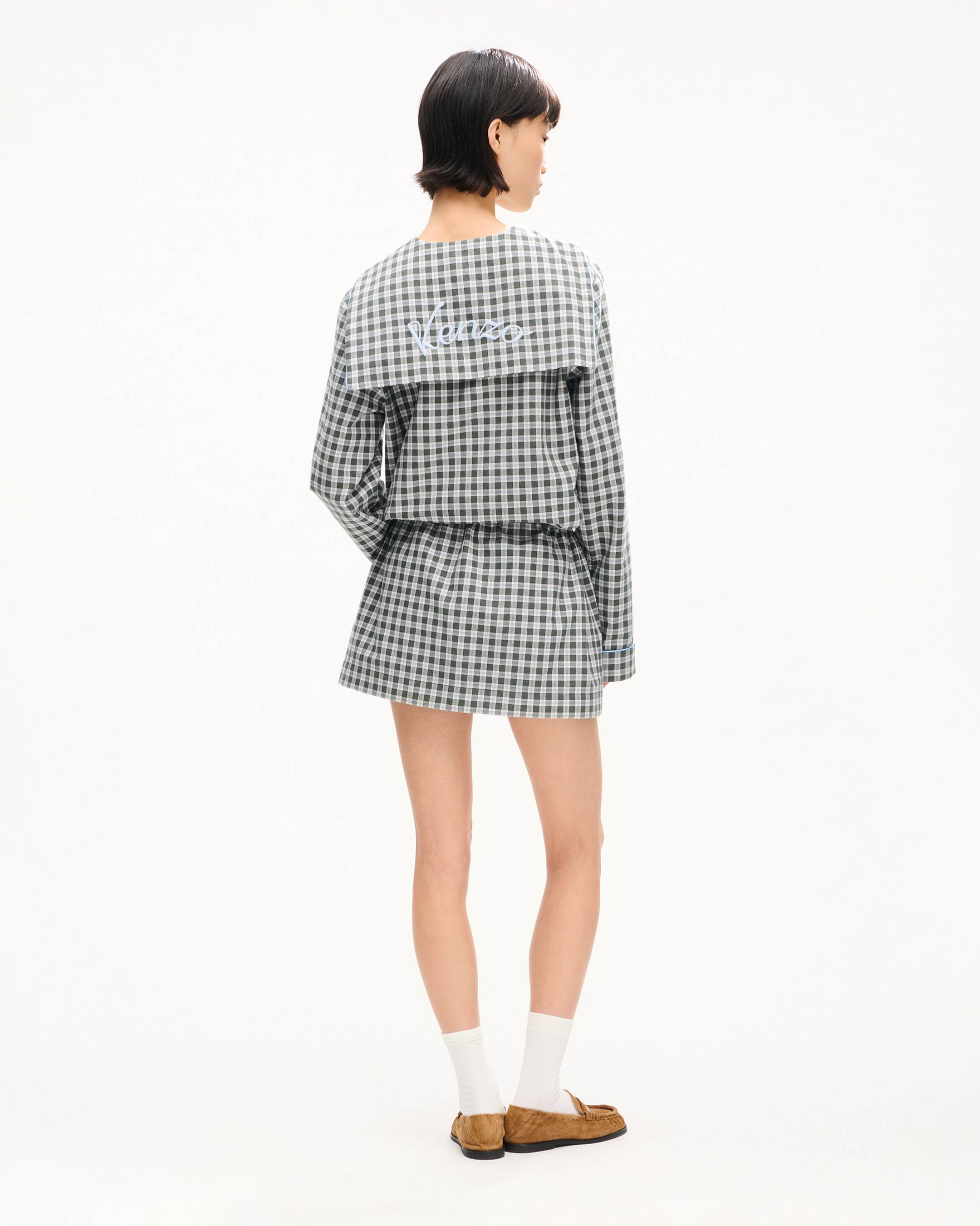 Kurzes Kleid &bdquo;KENZO Checks&ldquo; aus Woll-Baumwollmischung