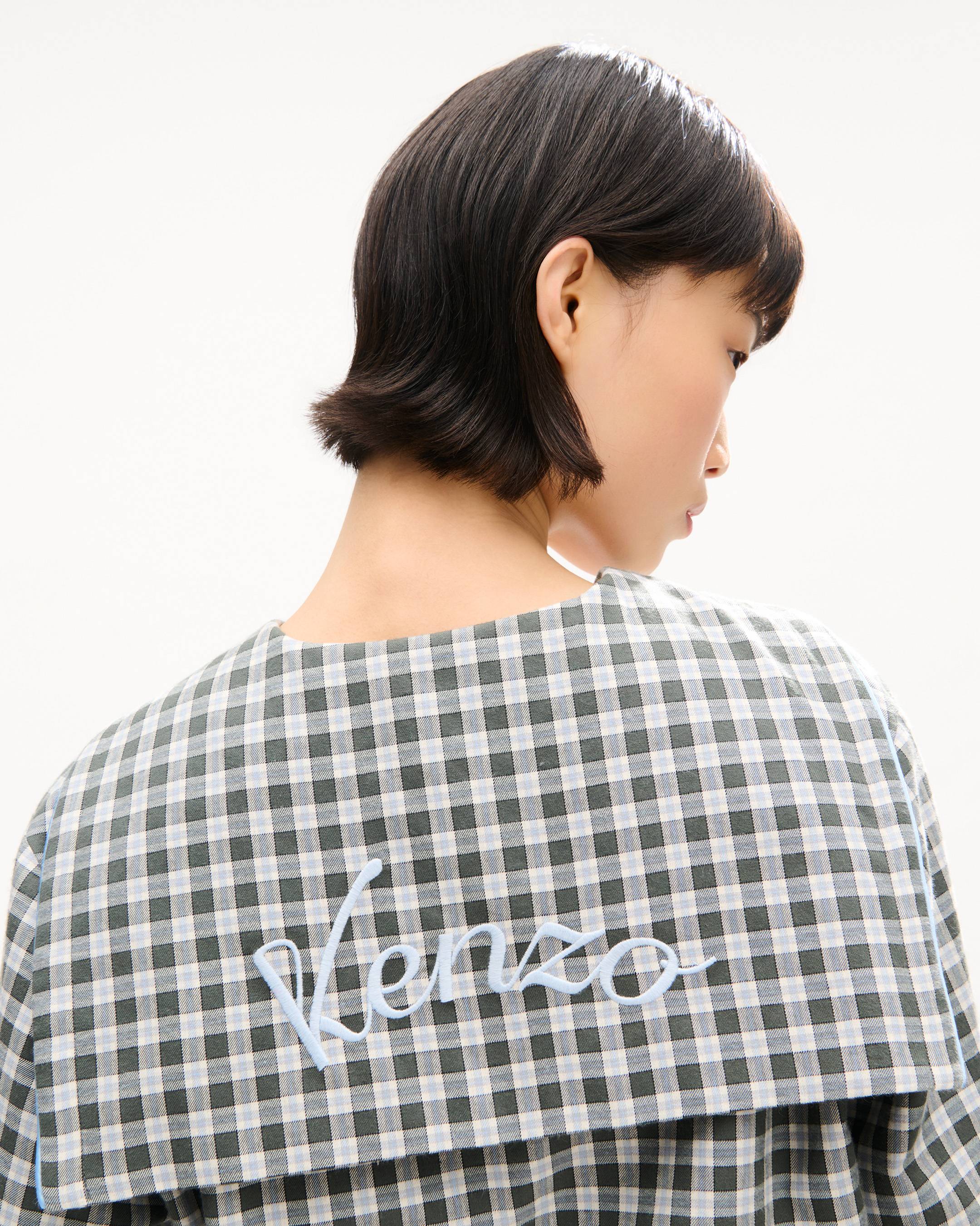 Kurzes Kleid &bdquo;KENZO Checks&ldquo; aus Woll-Baumwollmischung