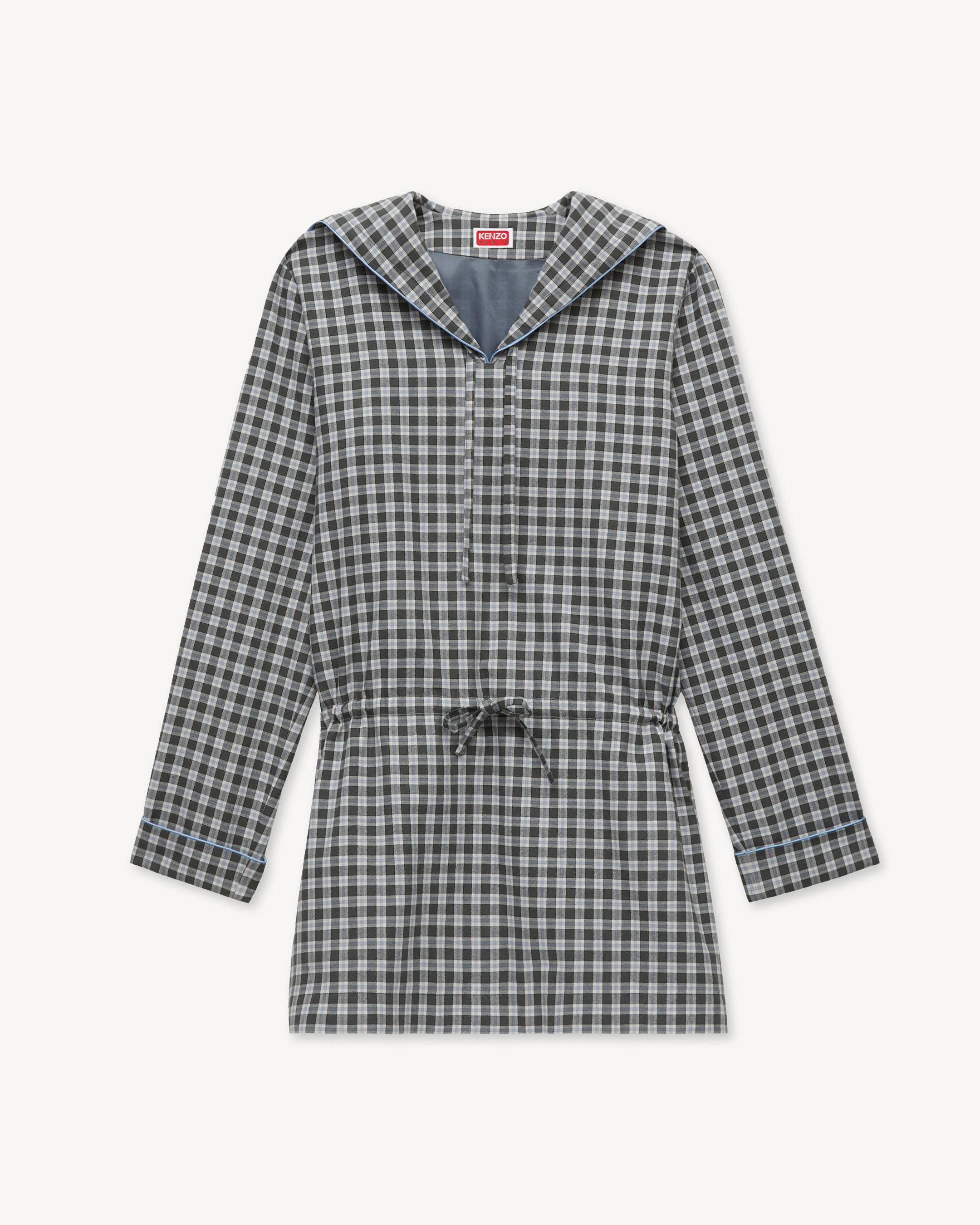 Kurzes Kleid &bdquo;KENZO Checks&ldquo; aus Woll-Baumwollmischung