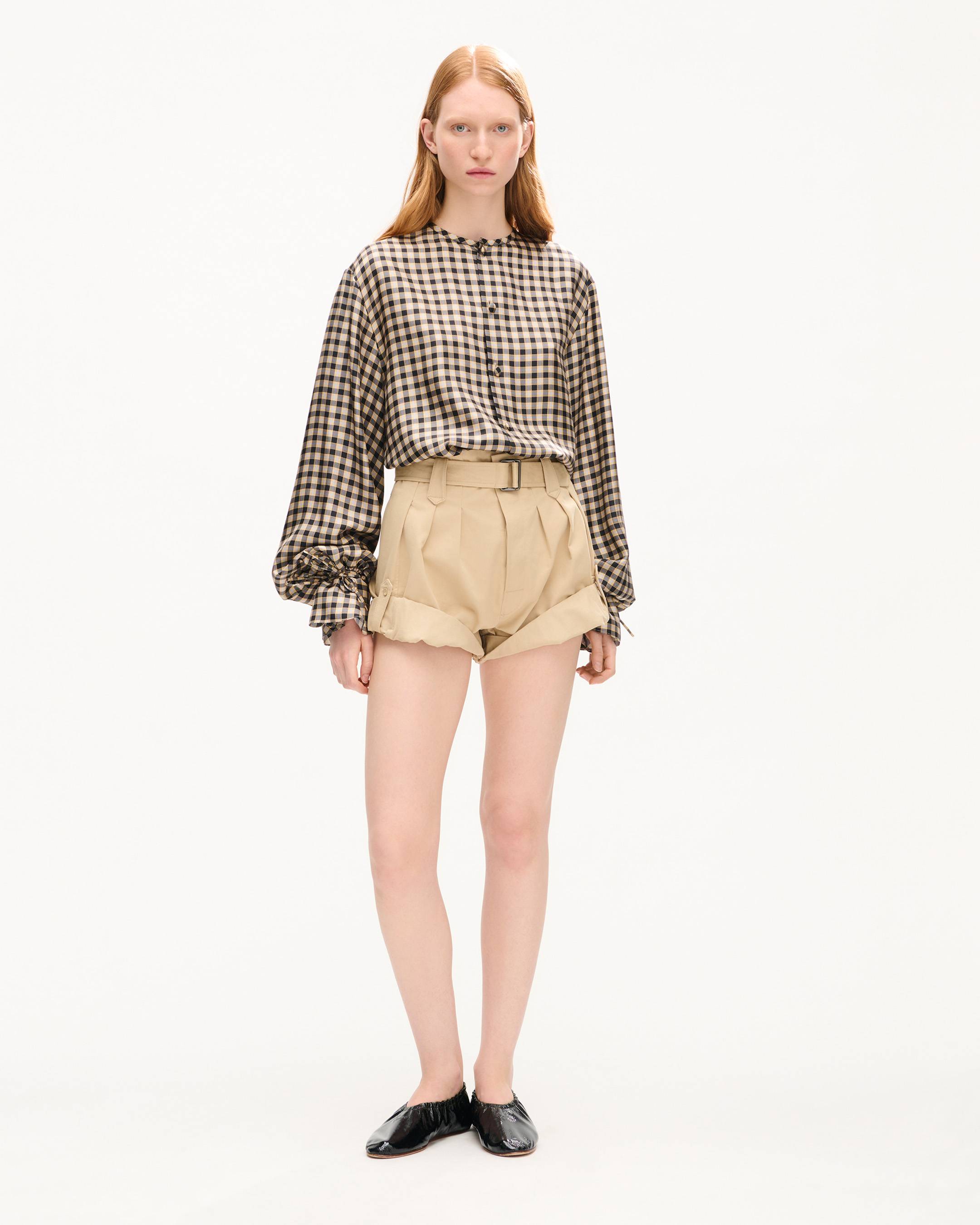 High-waist shorts in cotton twill | Women's | KENZO
