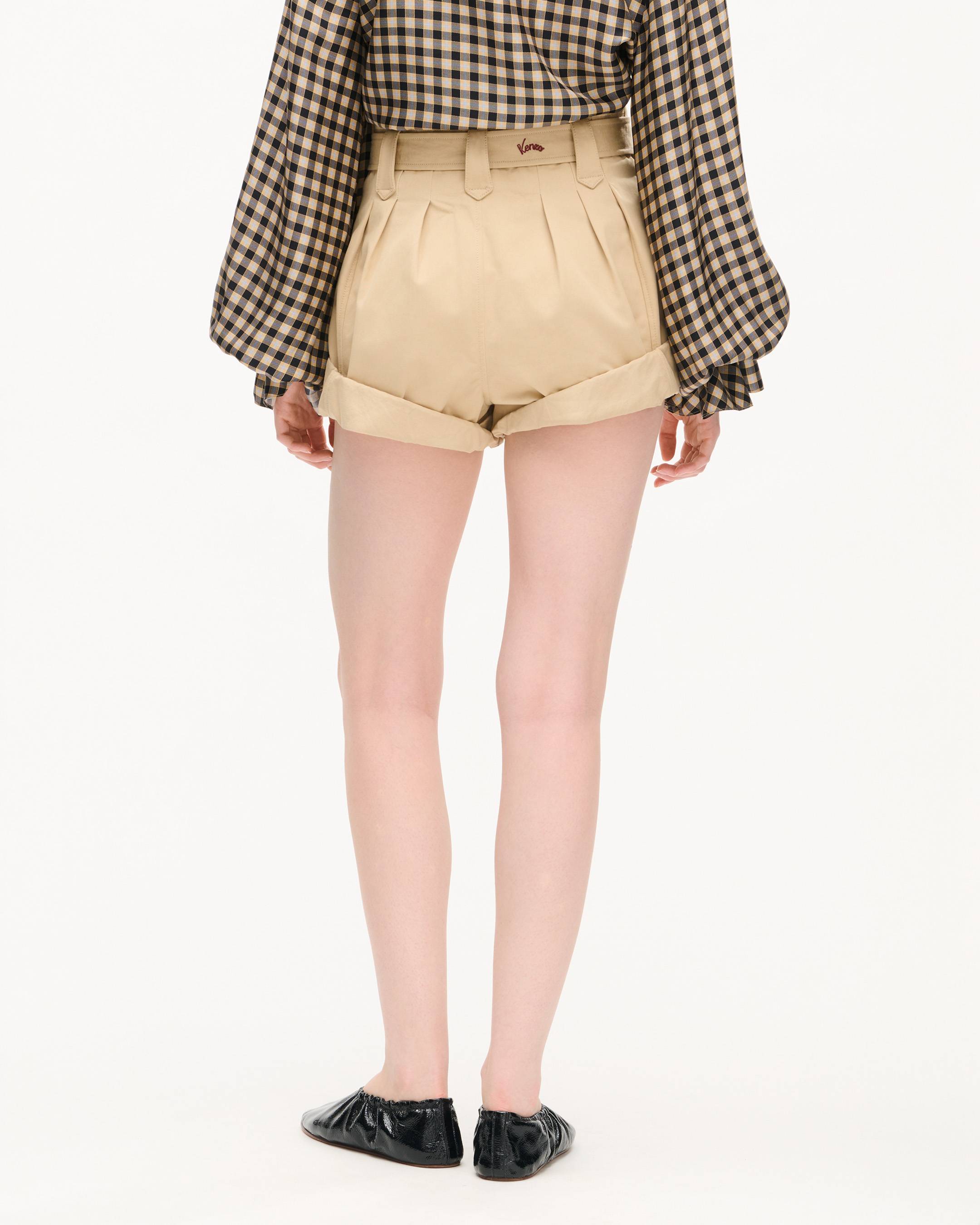 Shorts mit hoher Taille aus Baumwolltwill