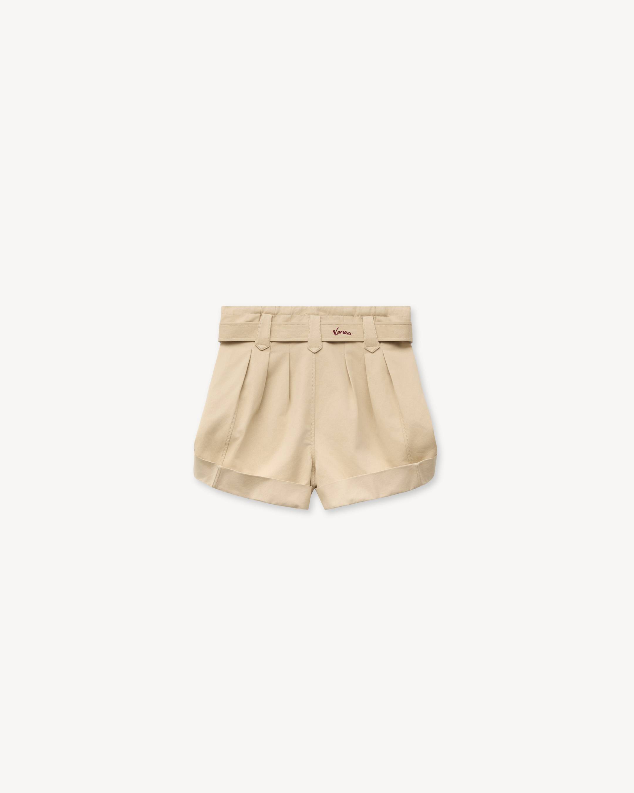 Shorts mit hoher Taille aus Baumwolltwill