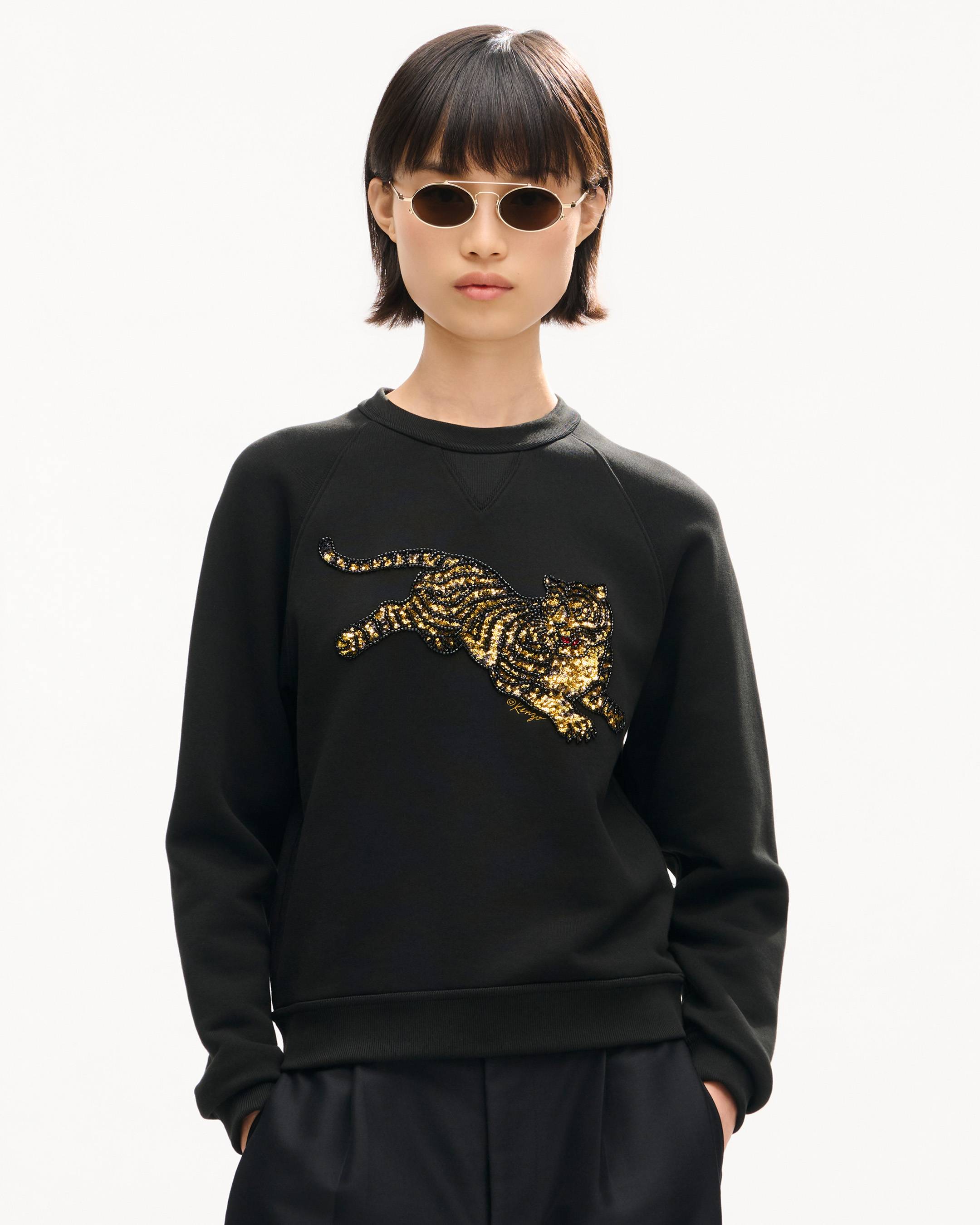 'KENZO Jumping Tiger' embroidered sweatshirt in cotton