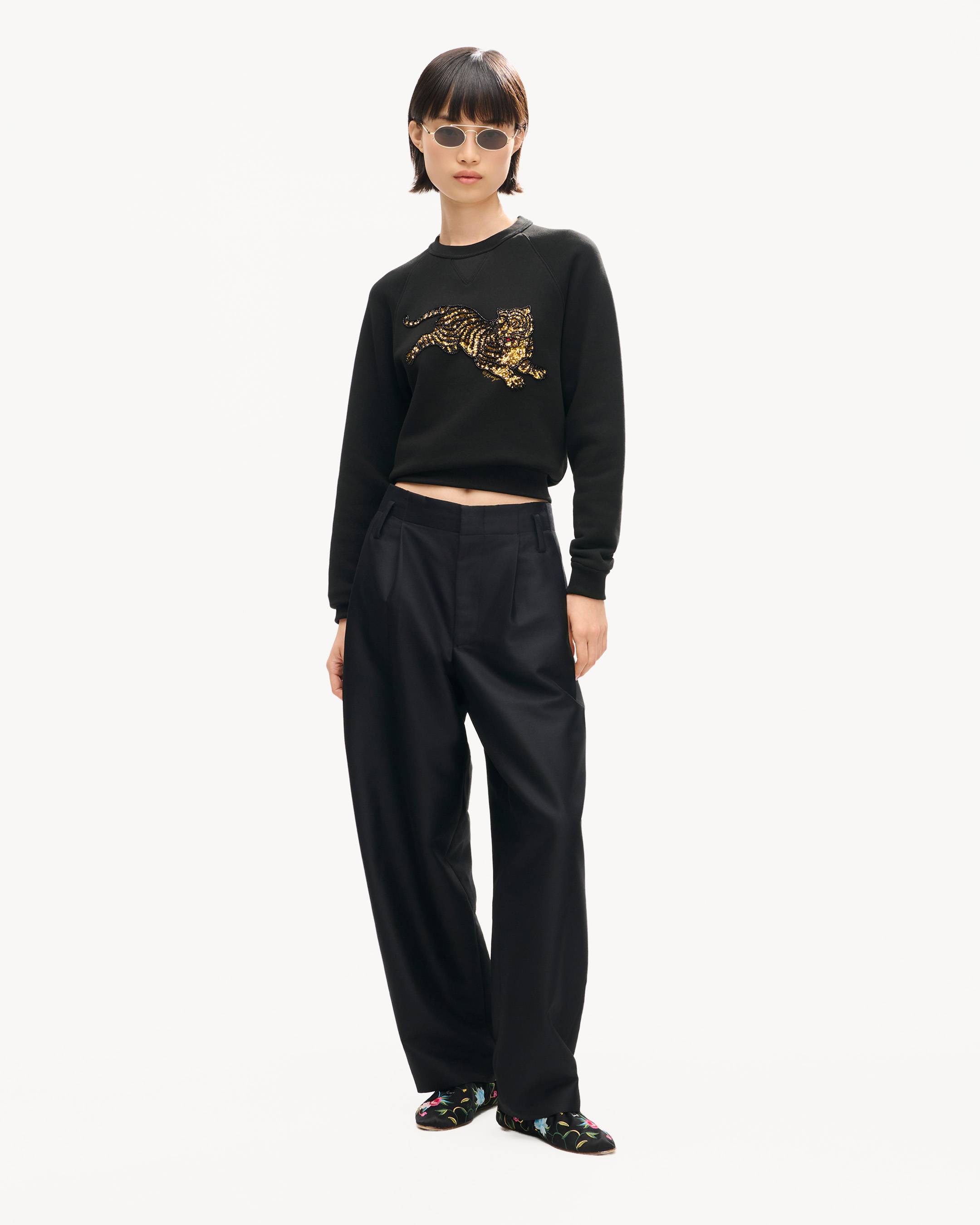'KENZO Jumping Tiger' embroidered sweatshirt in cotton