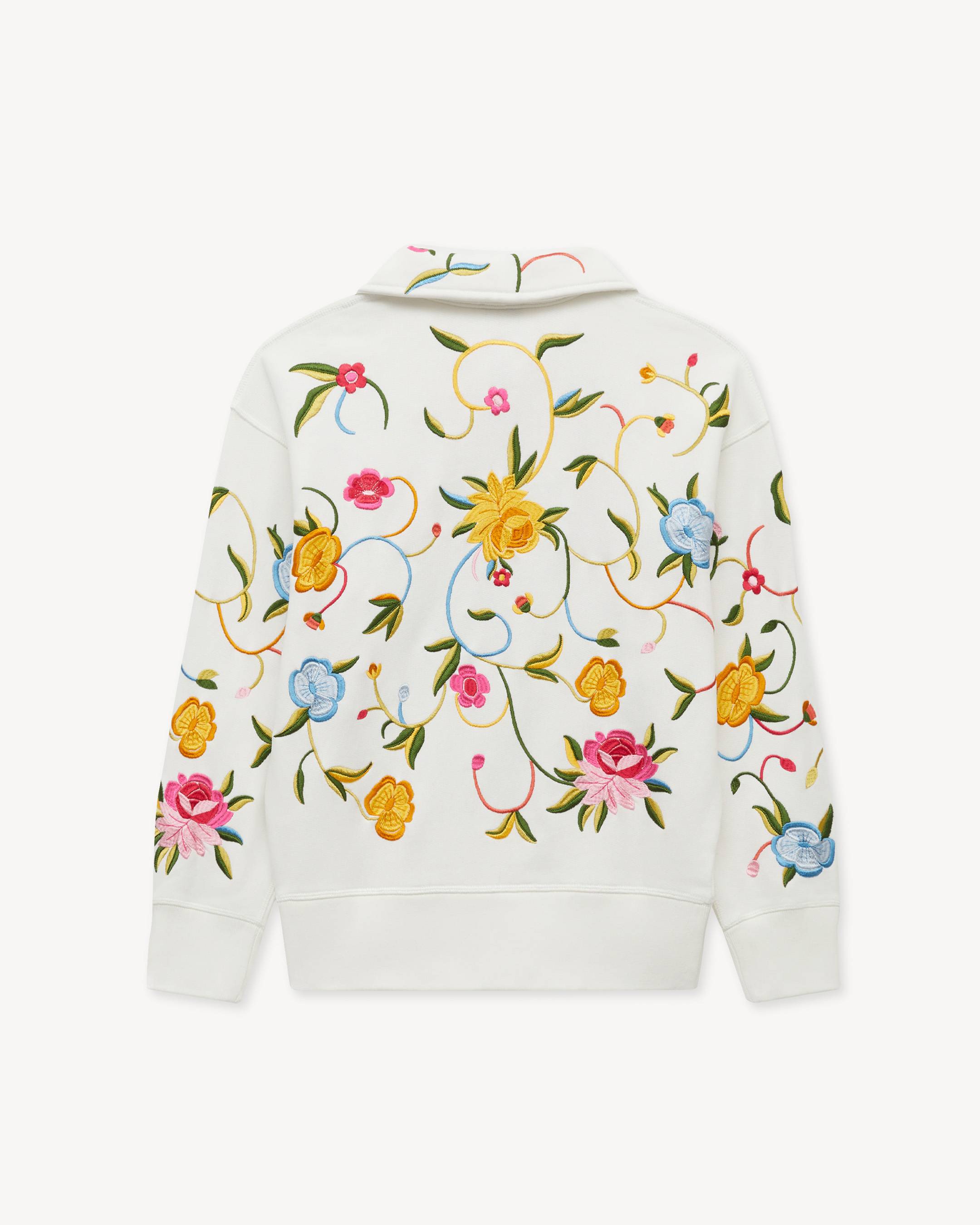 Sweatshirt mit &bdquo;KENZO Wildflower&ldquo;-Stickerei und halbem Rei&szlig;verschluss aus Baumwolle