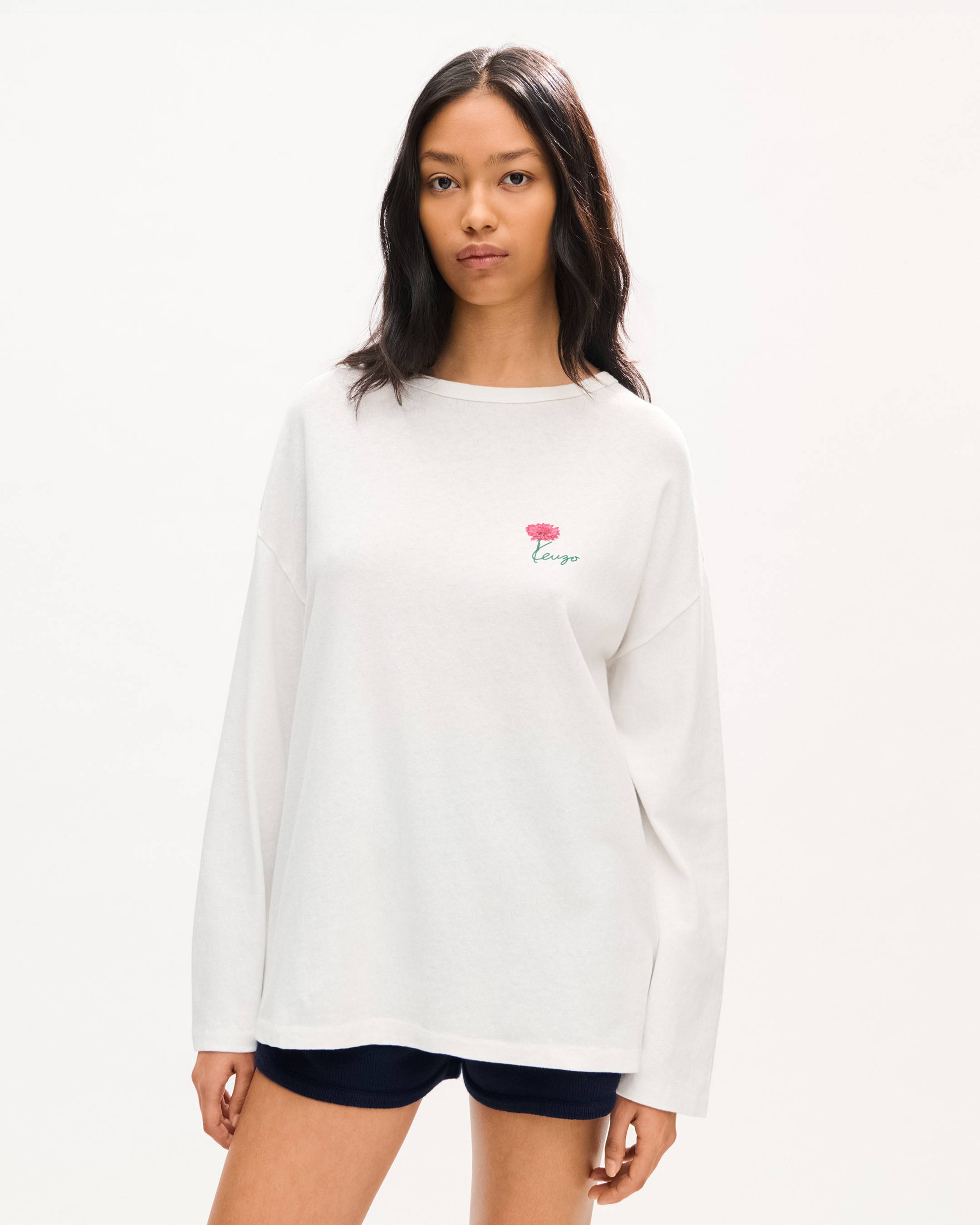 KENZO Tulip' ロング スリーブ リラックス Tシャツ イン コットン