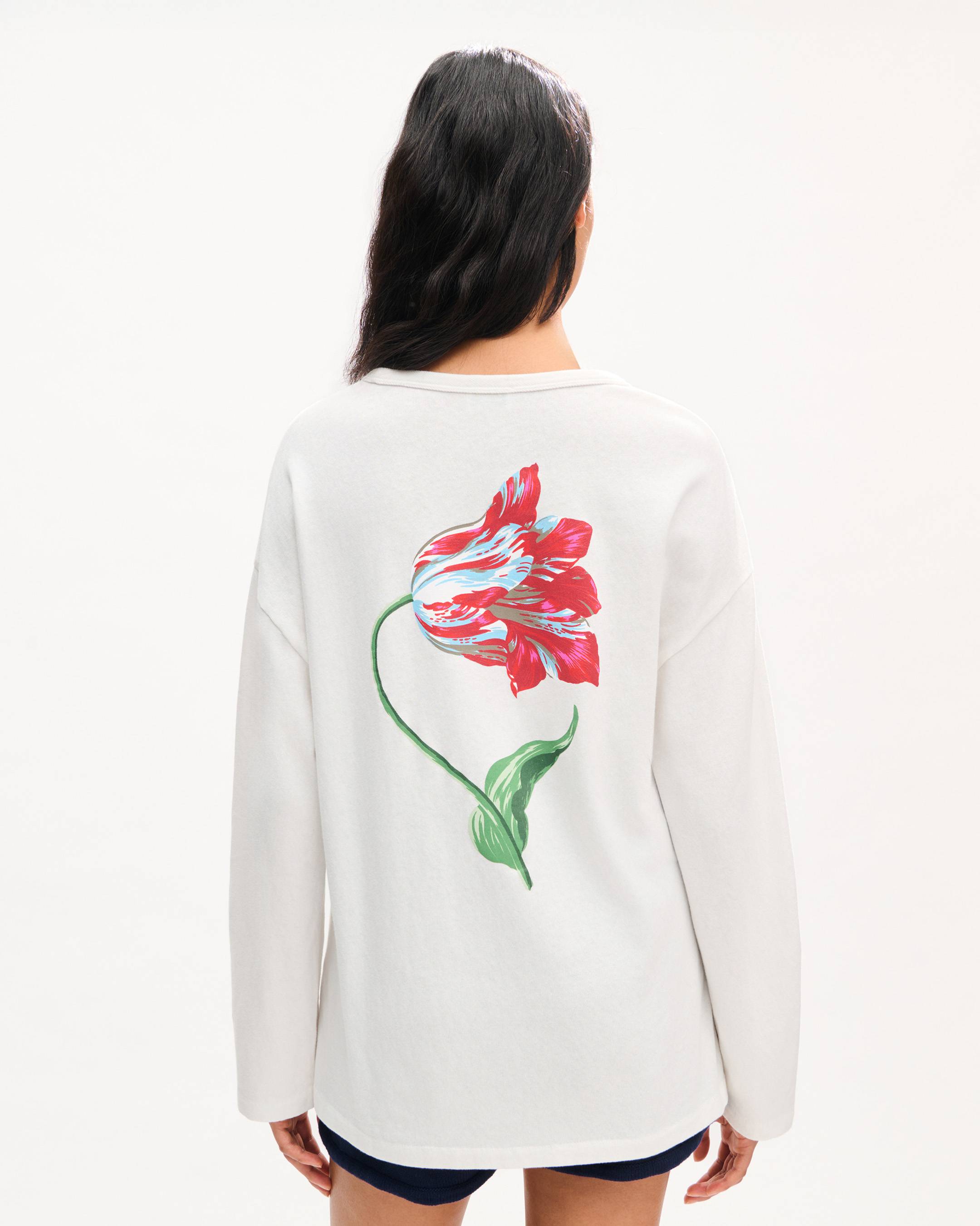 'KENZO Tulip' long sleeves relax T-shirt in cotton