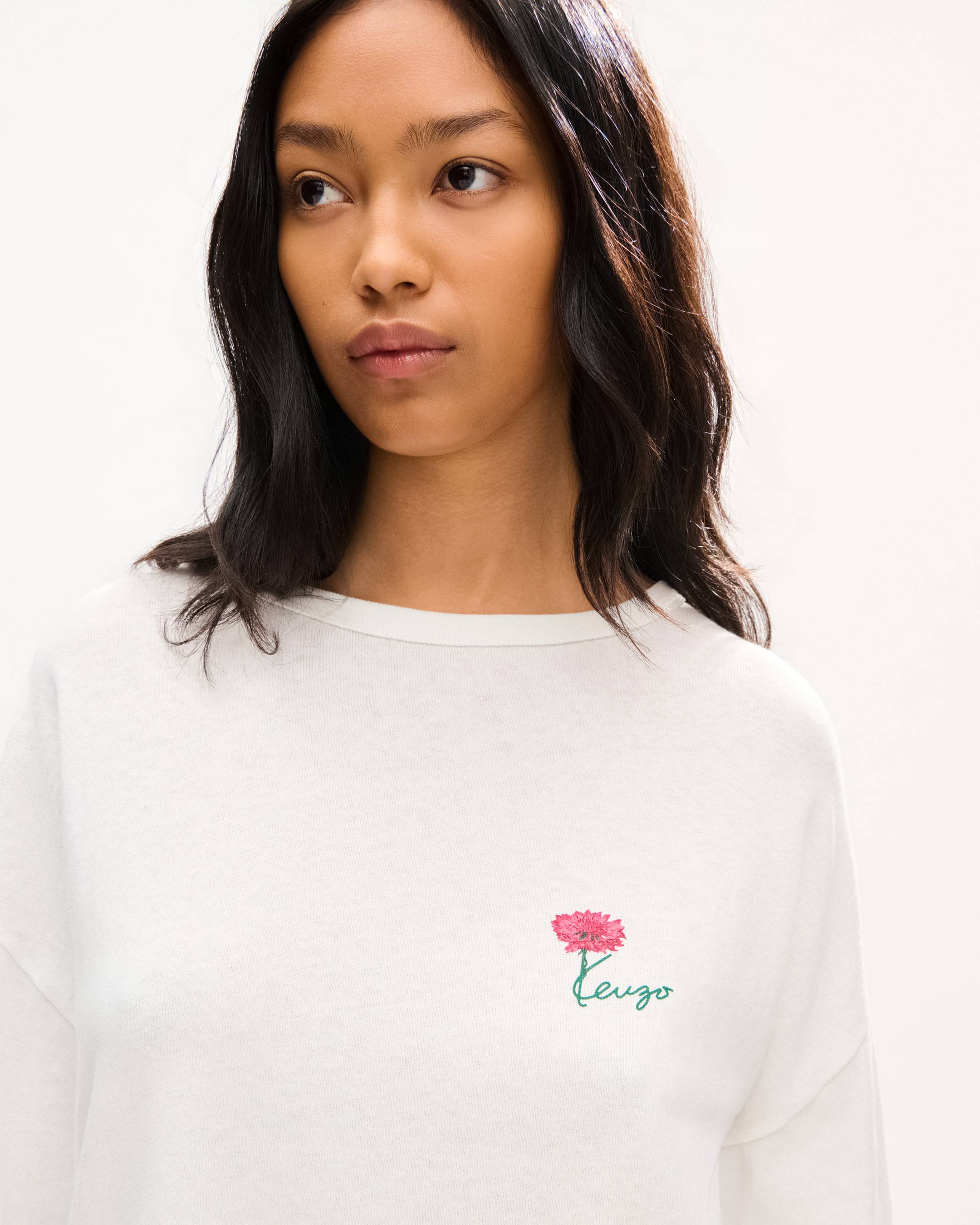 KENZO Tulip' ロング スリーブ リラックス Tシャツ イン コットン