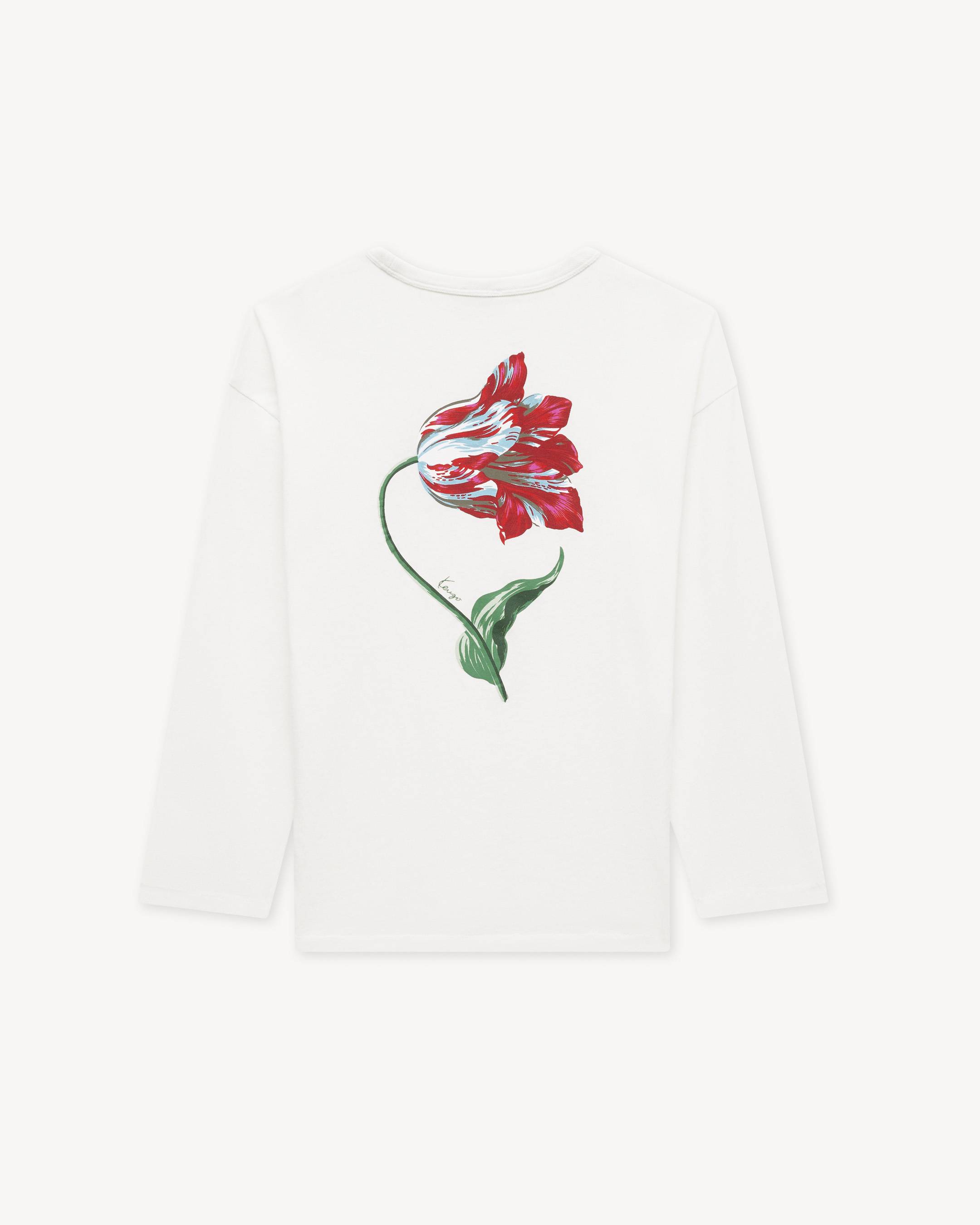 KENZO Tulip' ロング スリーブ リラックス Tシャツ イン コットン