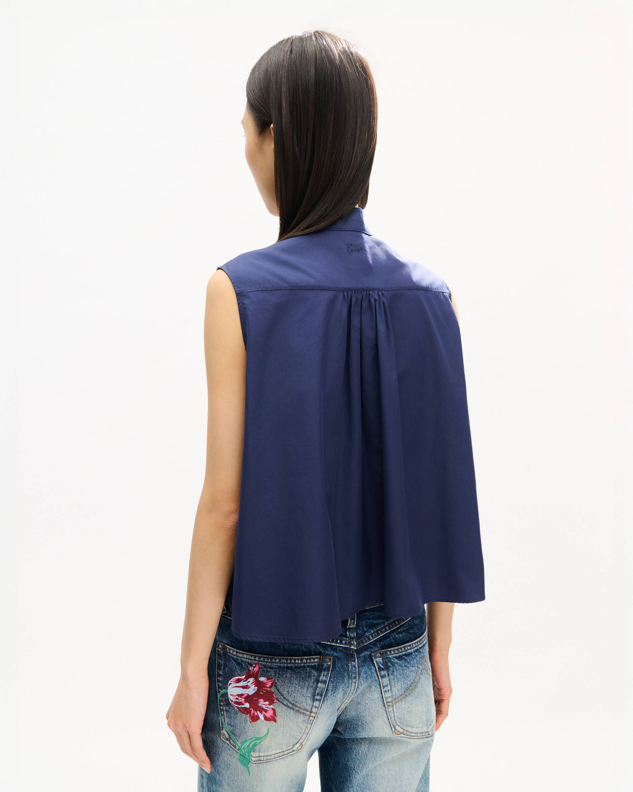 Sleeveless top in cotton poplin