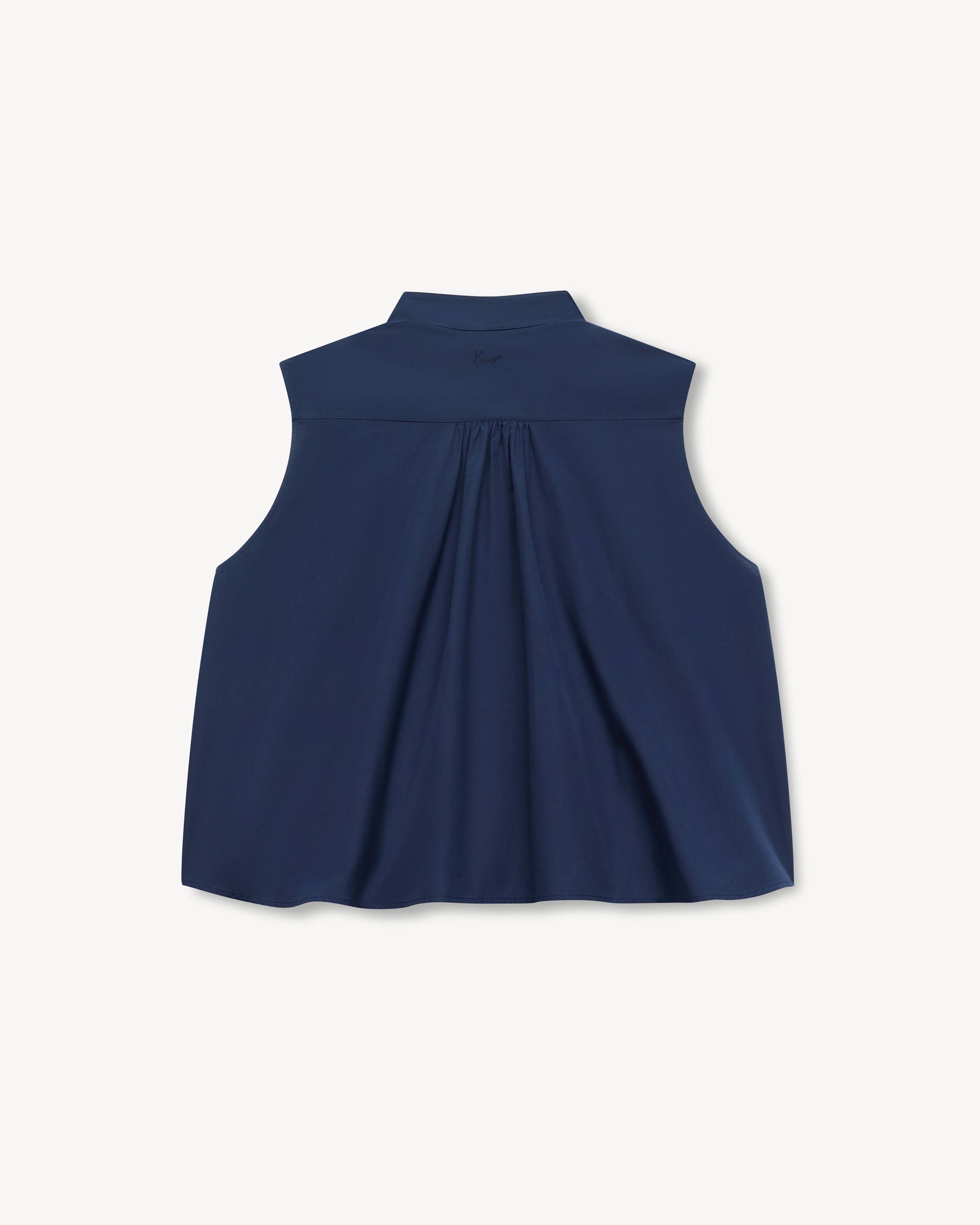 Sleeveless top in cotton poplin