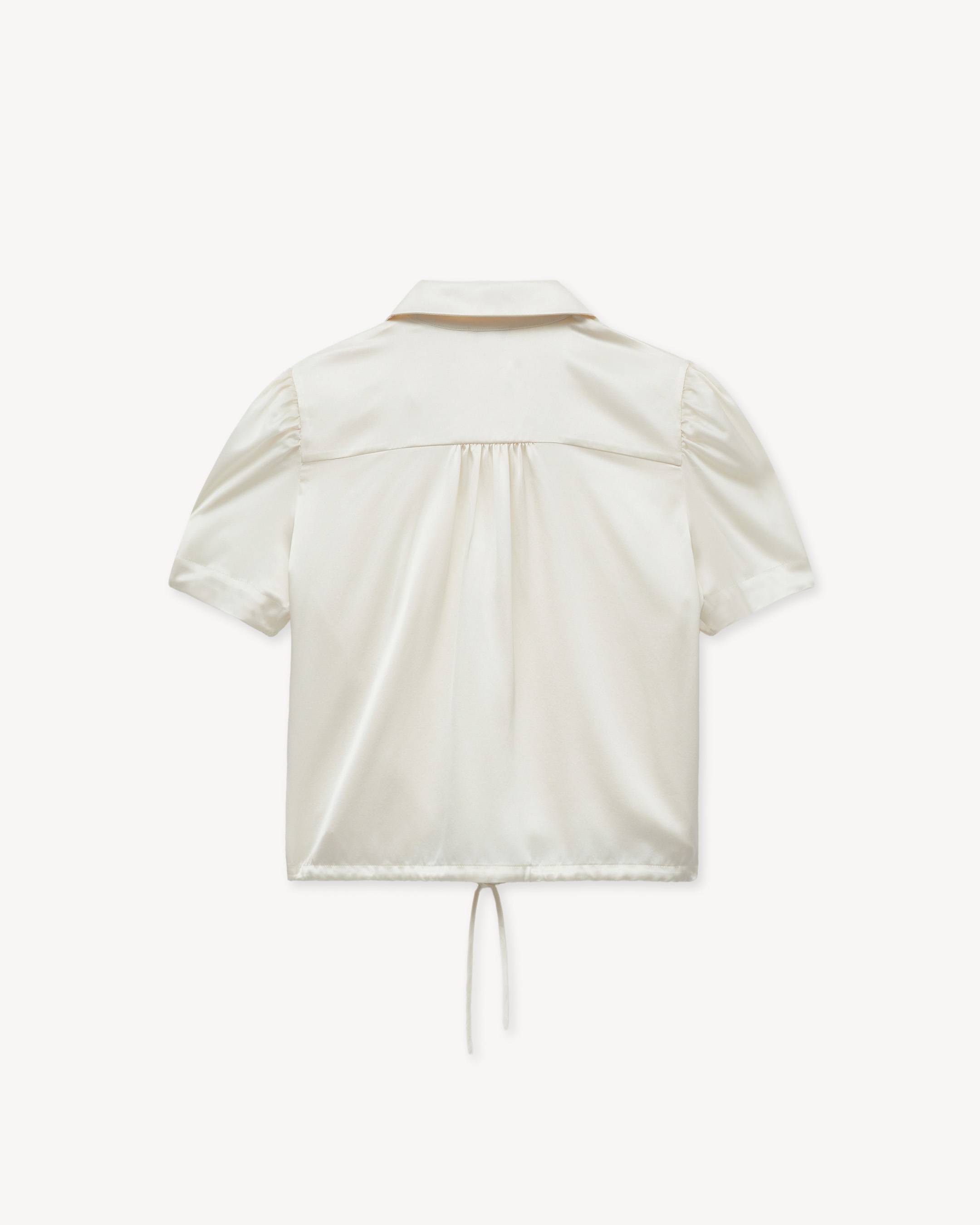Bluse mit Puff&auml;rmeln aus Seide