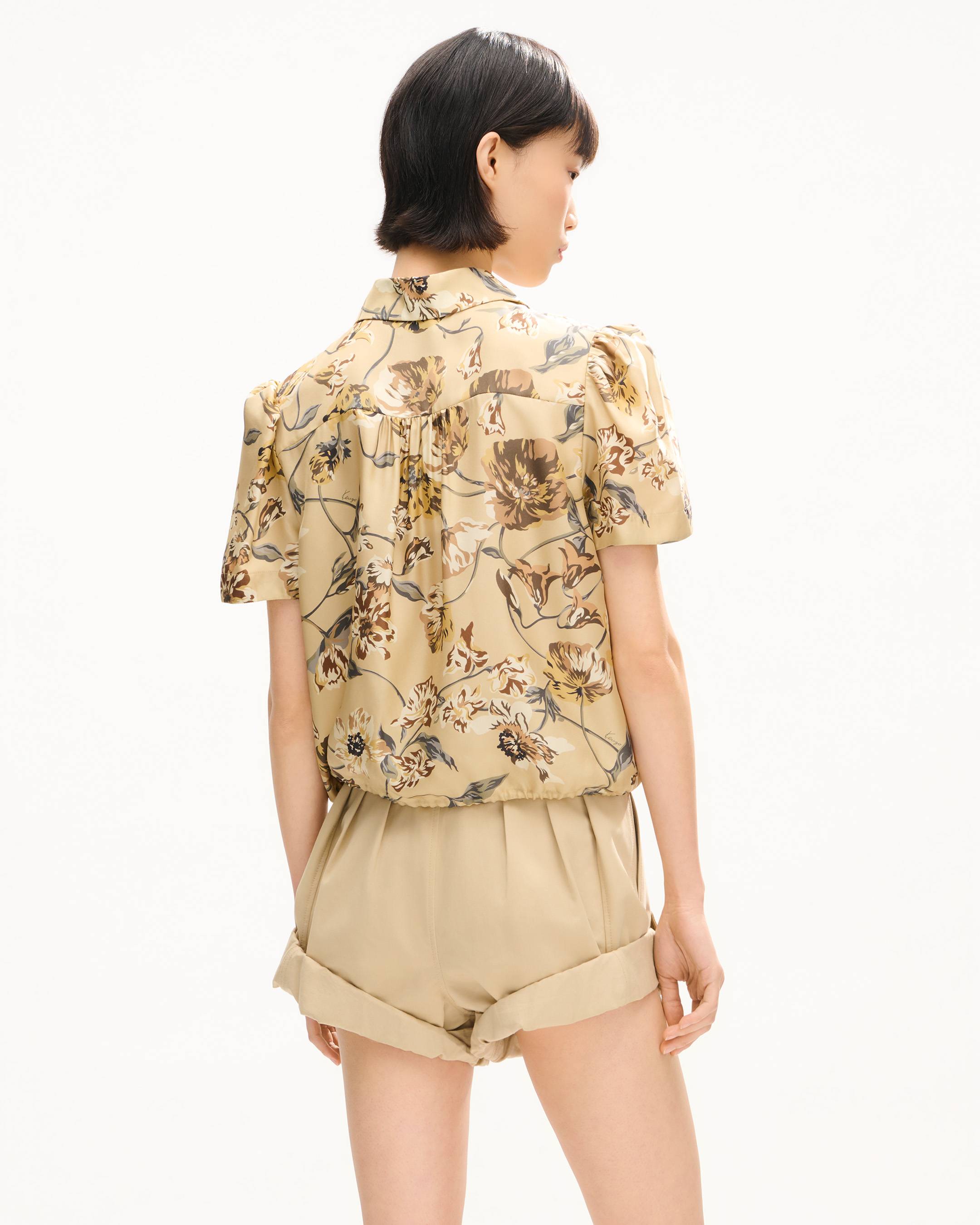'KENZO Wildflower' パフィー スリーブ ブラウス イン シルク