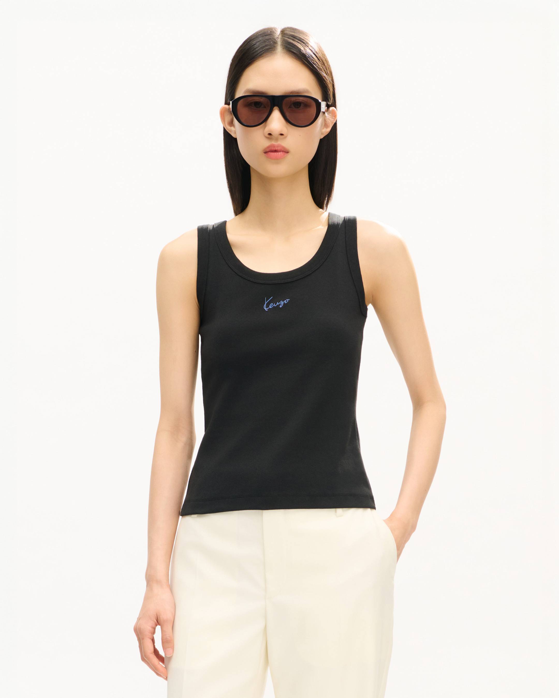 'KENZO Signature' embroidered tank top in cotton