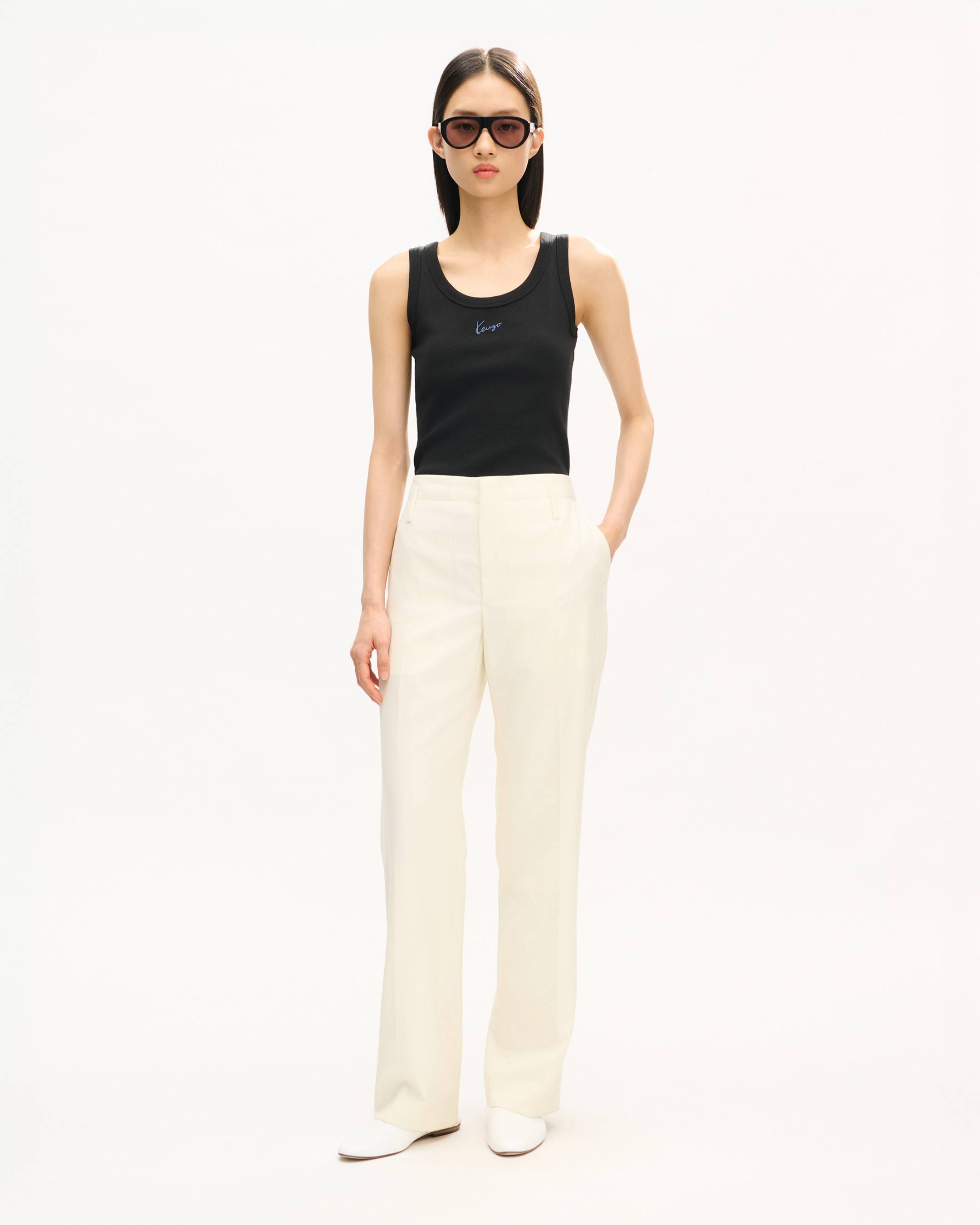 'KENZO Signature' embroidered tank top in cotton