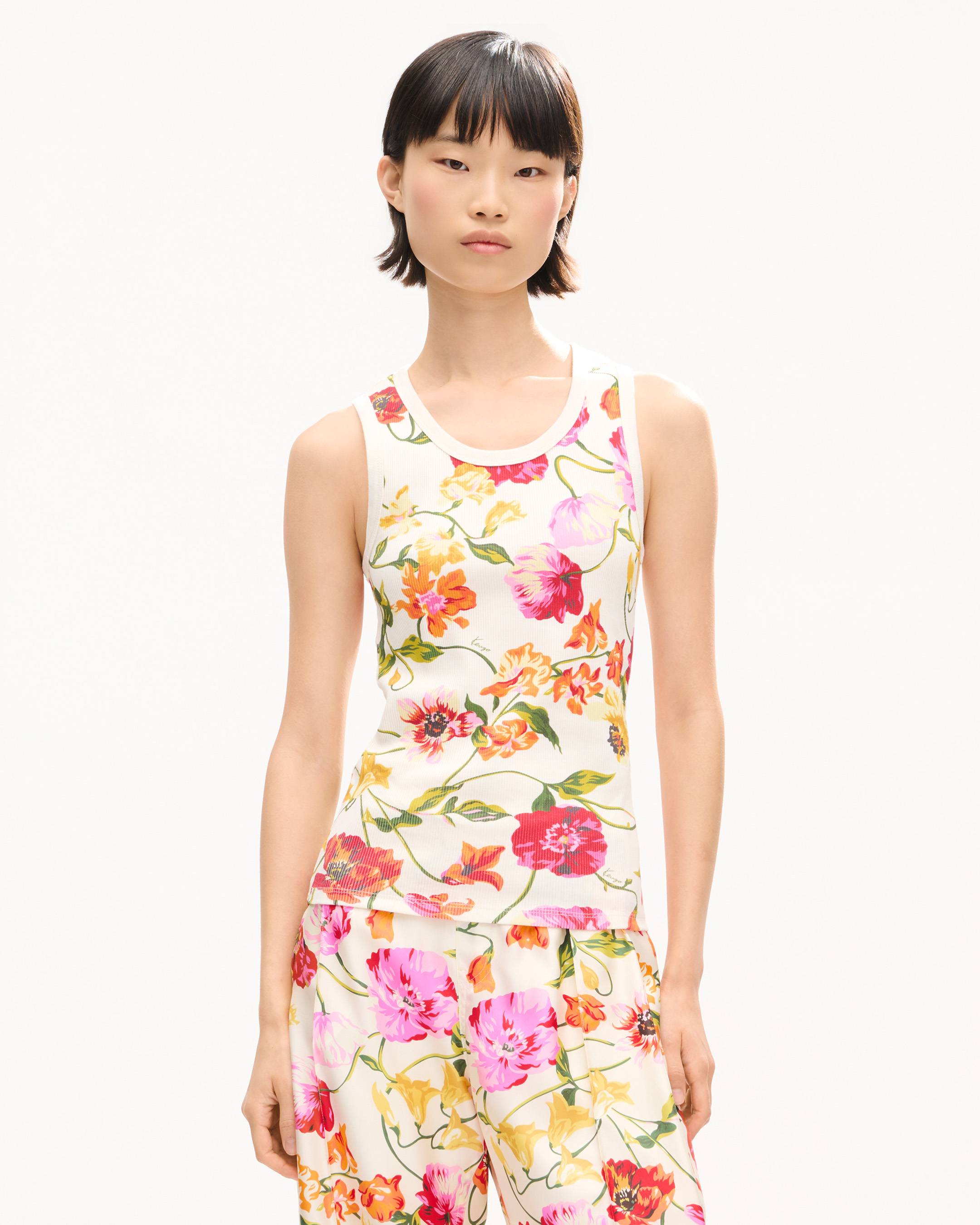 Eng anliegendes Tanktop &bdquo;KENZO Wildflower&ldquo; aus Baumwolle
