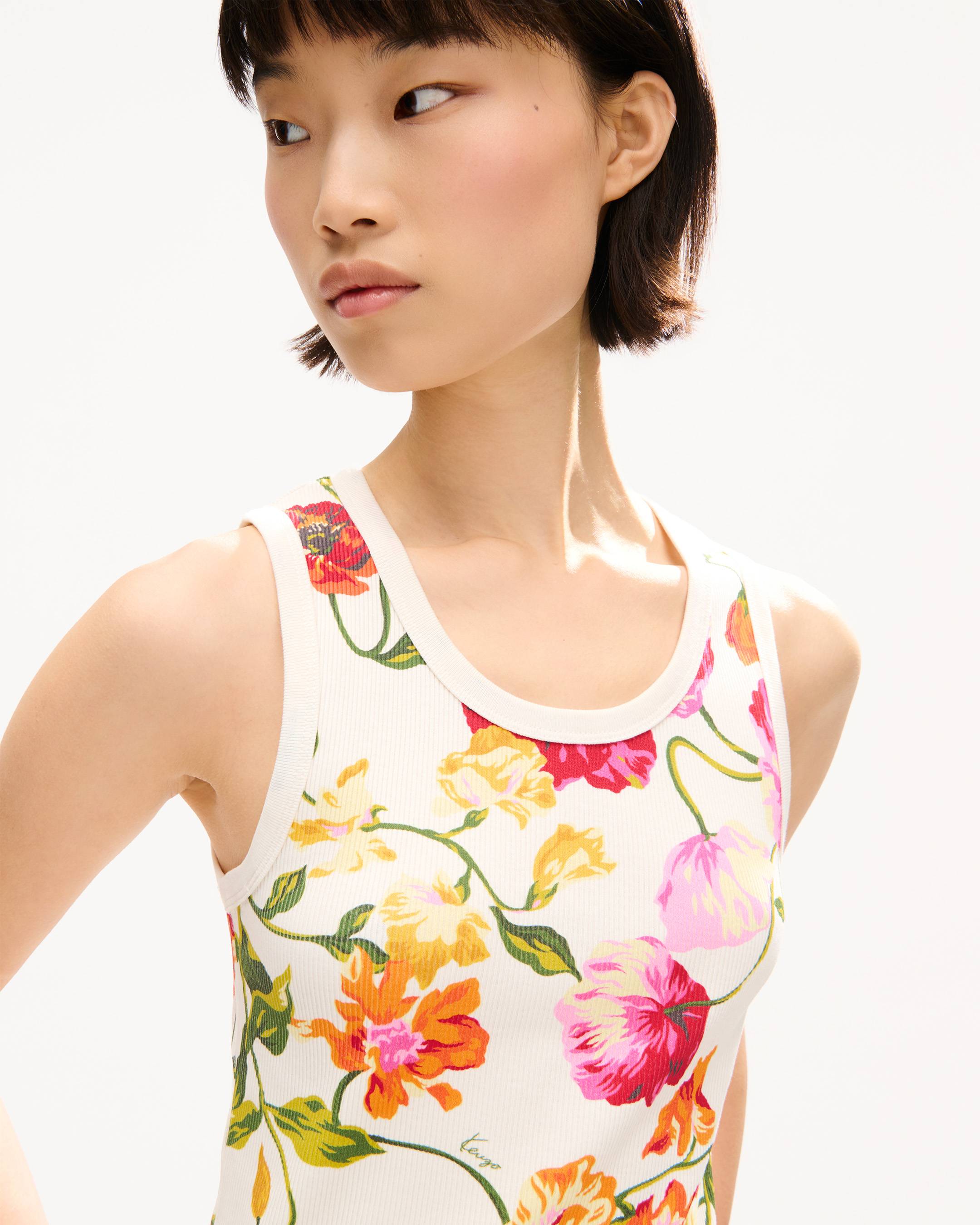 Eng anliegendes Tanktop &bdquo;KENZO Wildflower&ldquo; aus Baumwolle