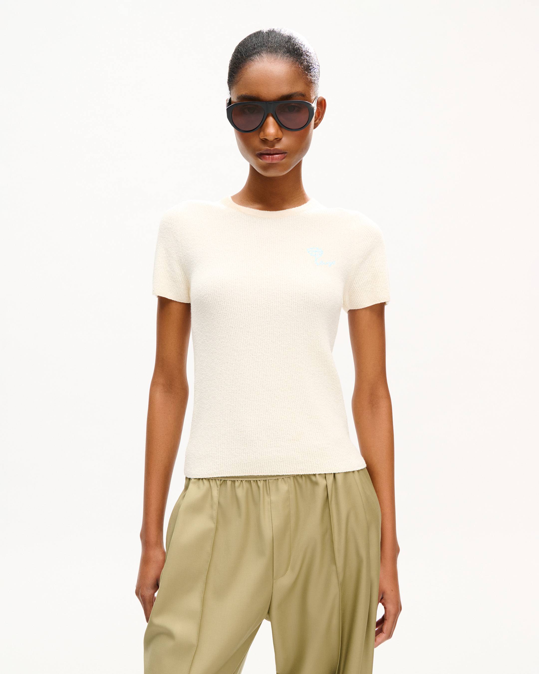 Top brod&eacute; 'KENZO Tulip' en coton effet &eacute;ponge