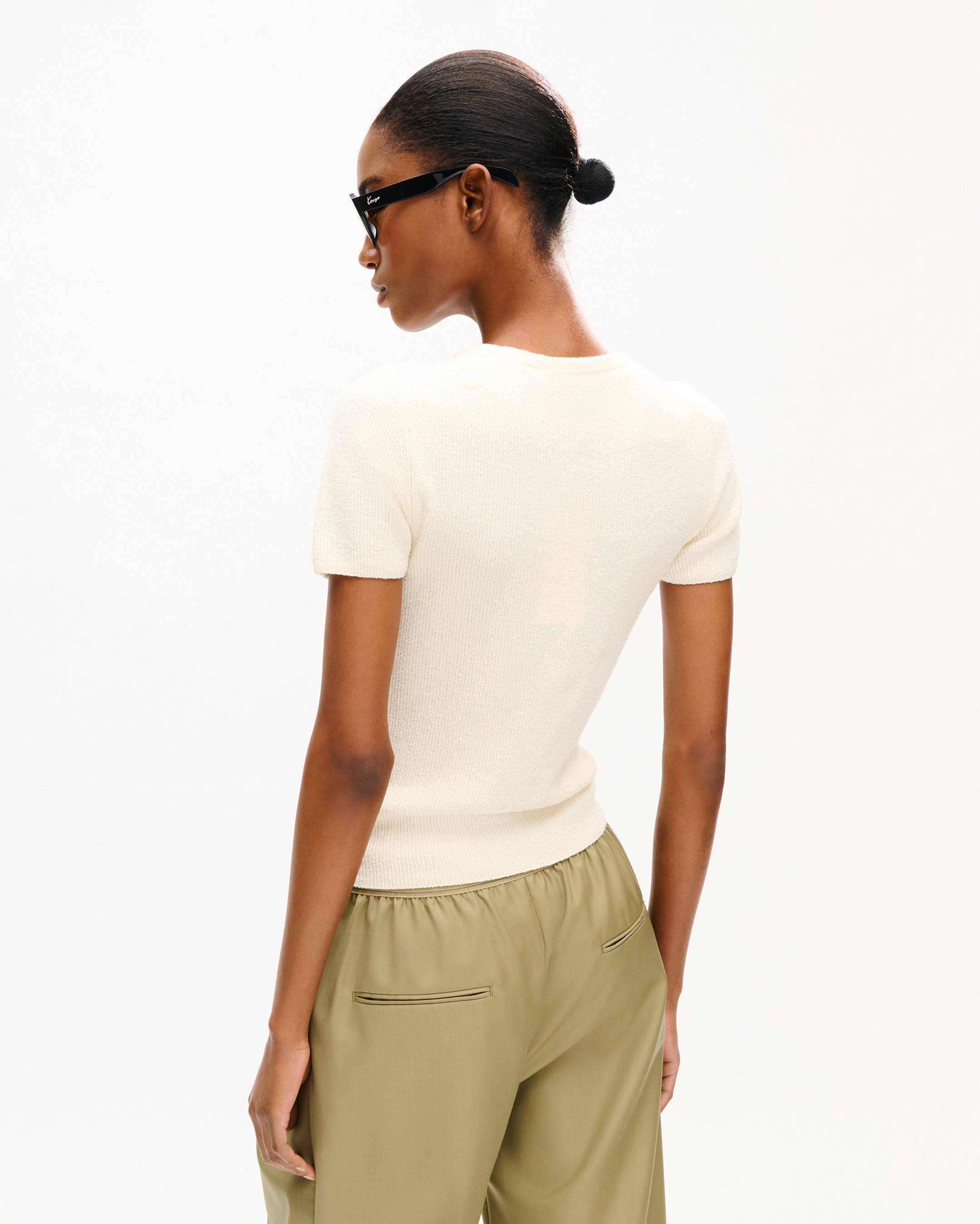 Top brod&eacute; 'KENZO Tulip' en coton effet &eacute;ponge