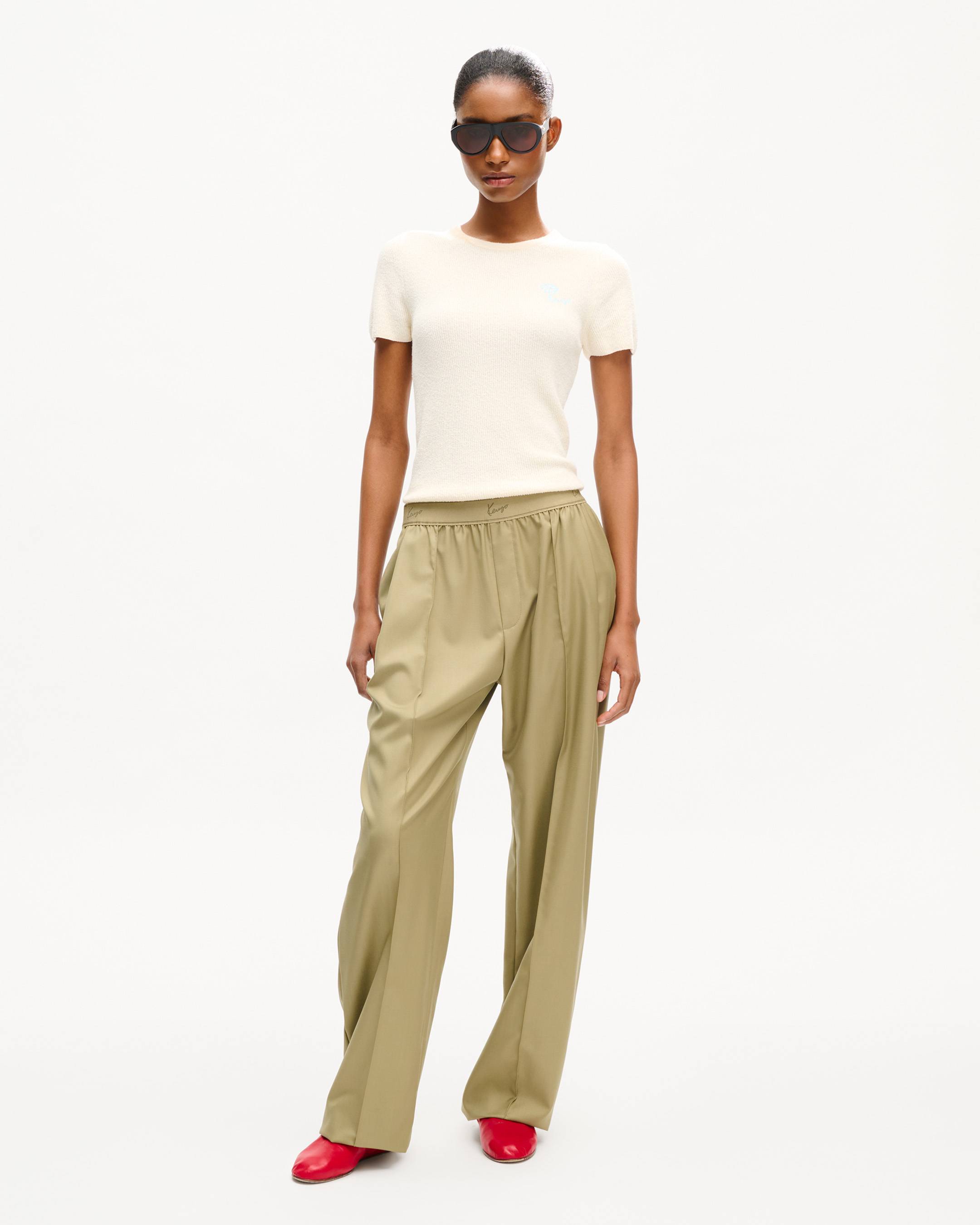 トップス KY KENZO Tulip' embroidered top in spongy cotton | Women's | KENZO