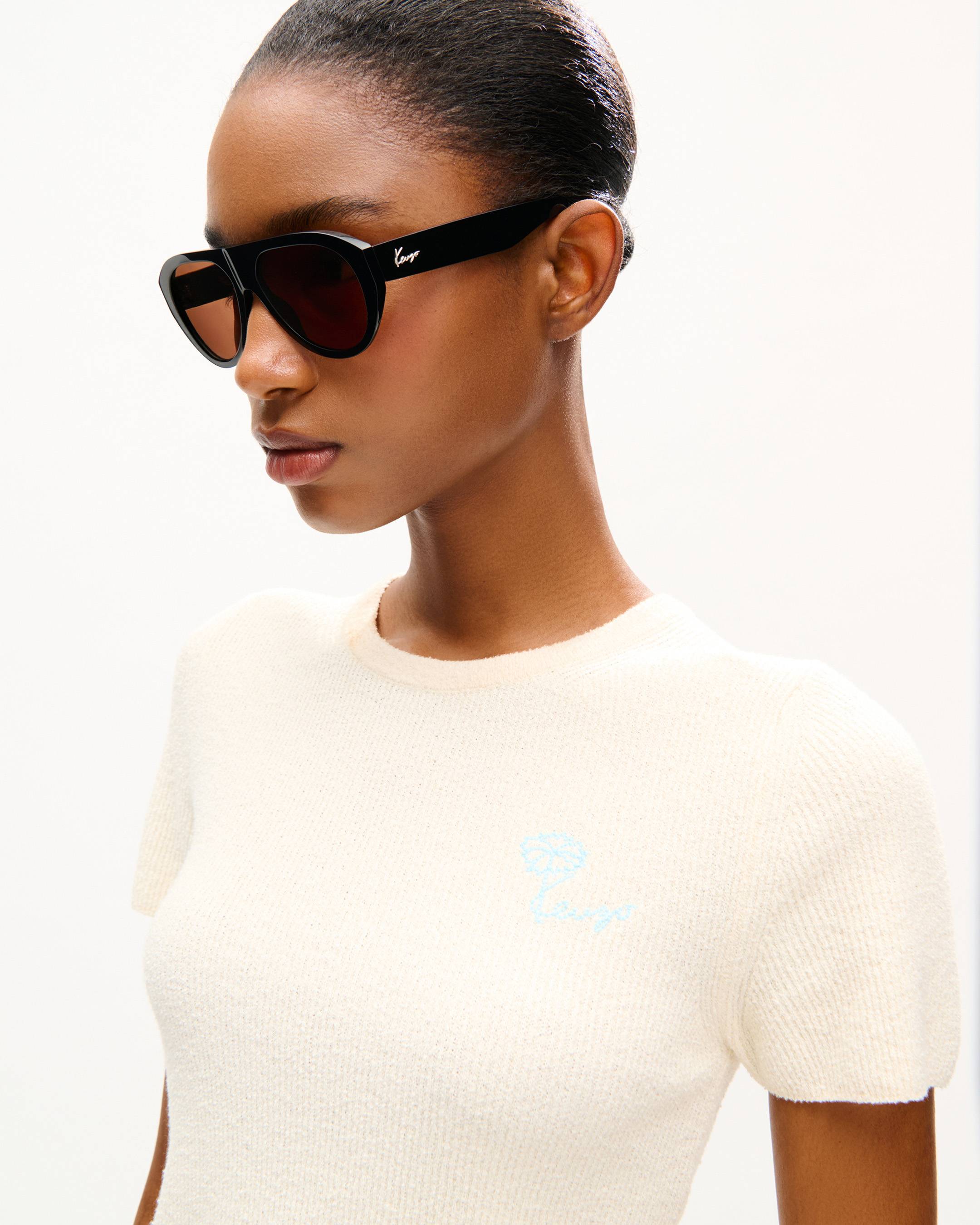 Top brod&eacute; 'KENZO Tulip' en coton effet &eacute;ponge