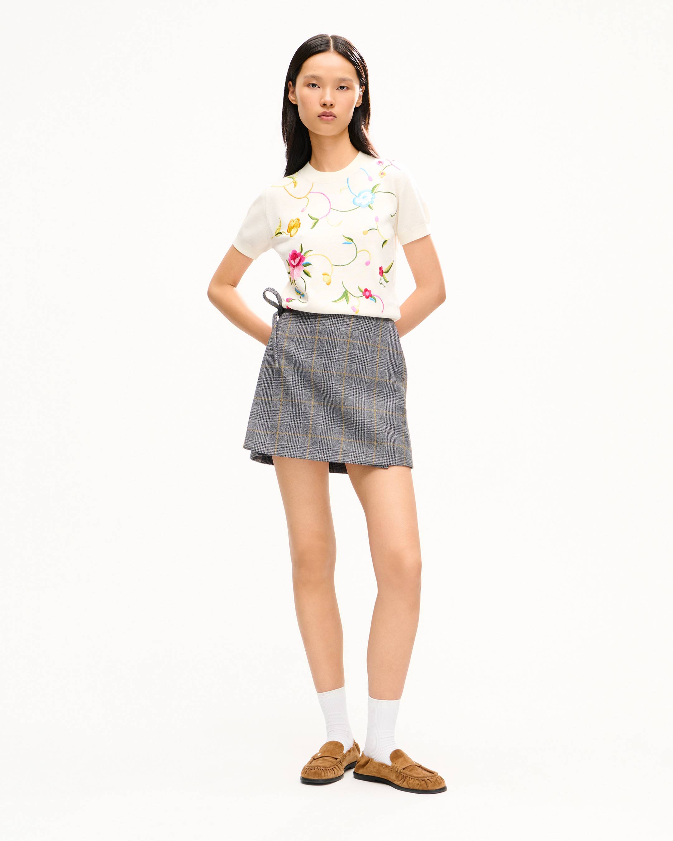 Top de manga corta de lana y seda 'KENZO Wildflower'