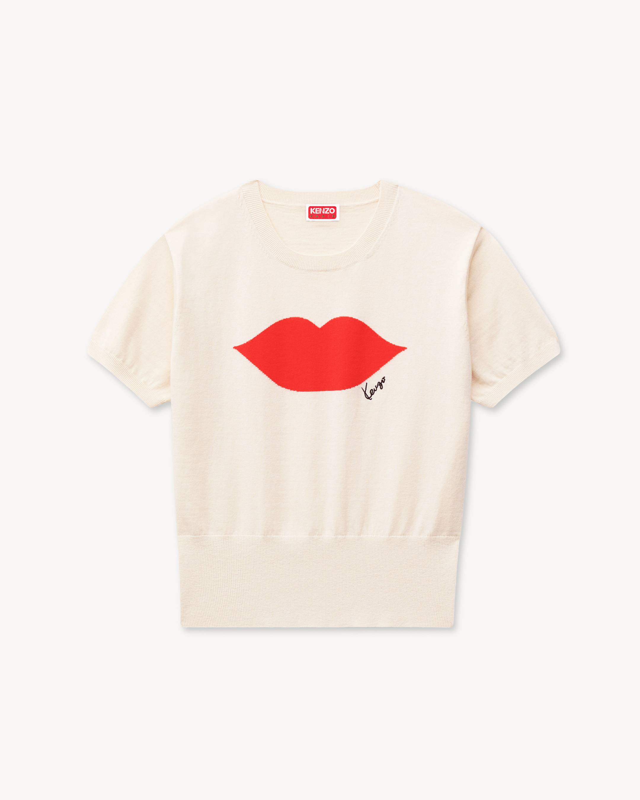 T-shirt &agrave; manches courtes 'KENZO Loves' en laine et coton