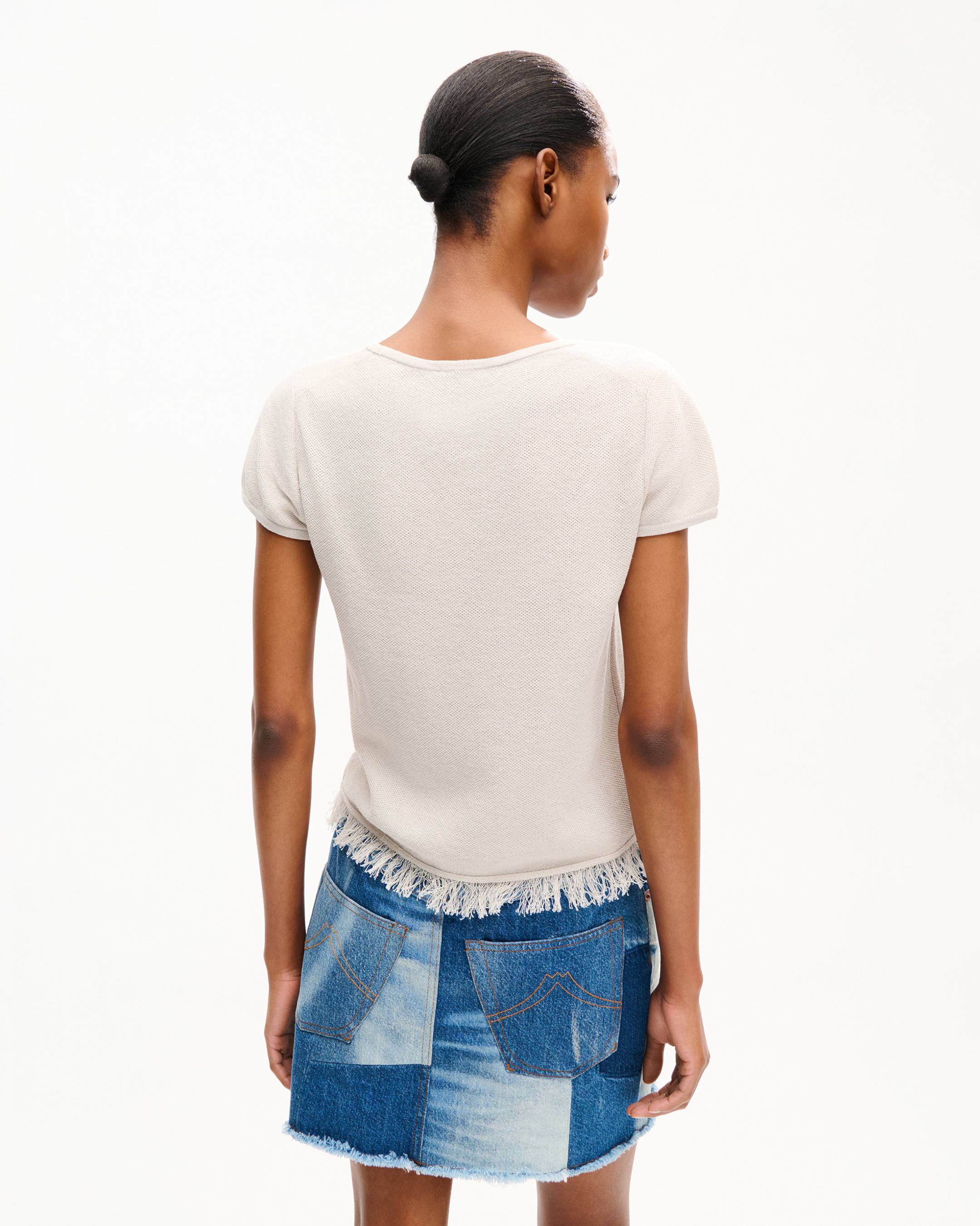 'KENZO Sounds' embroidered top in cotton linen