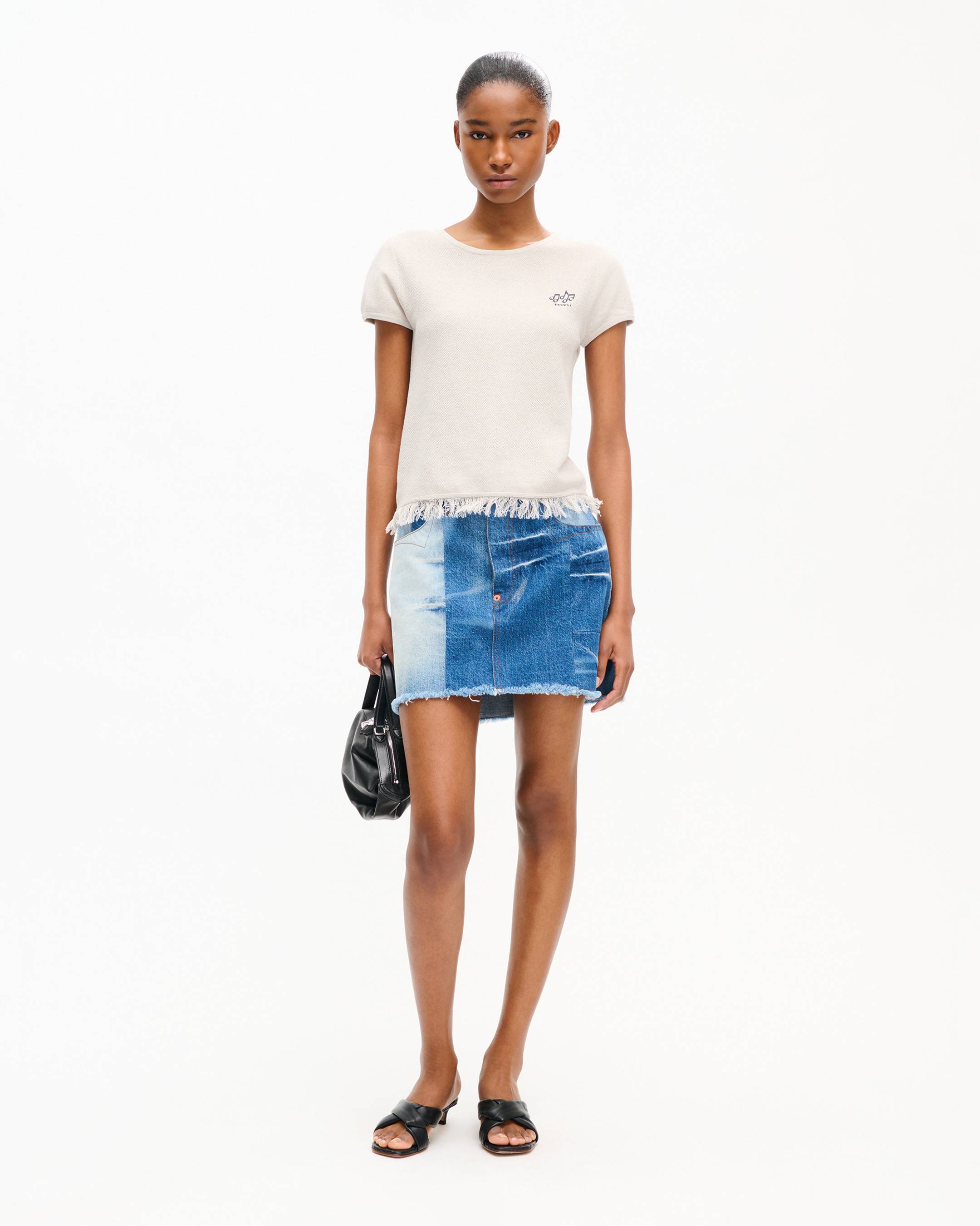 'KENZO Sounds' embroidered top in cotton linen