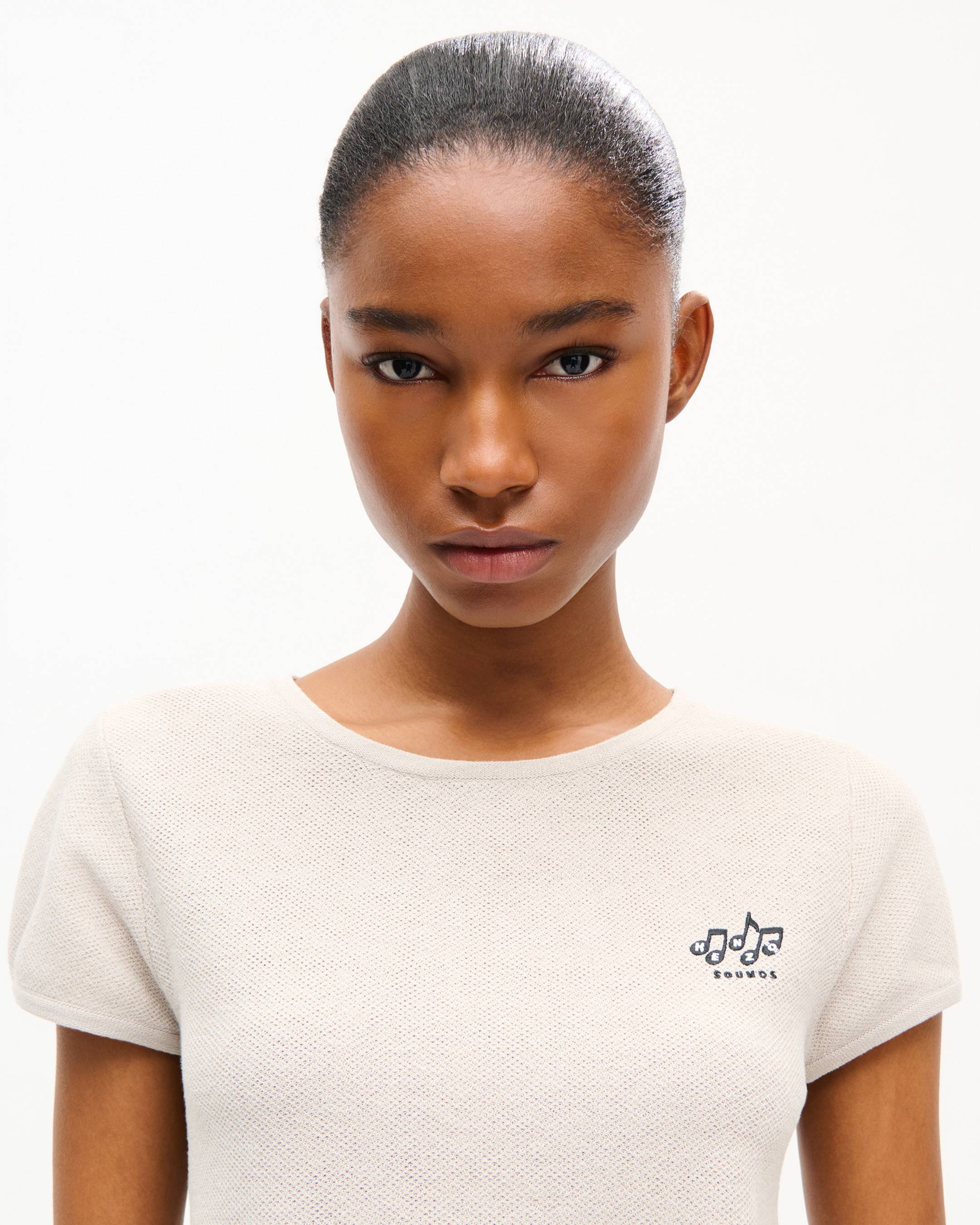 'KENZO Sounds' embroidered top in cotton linen