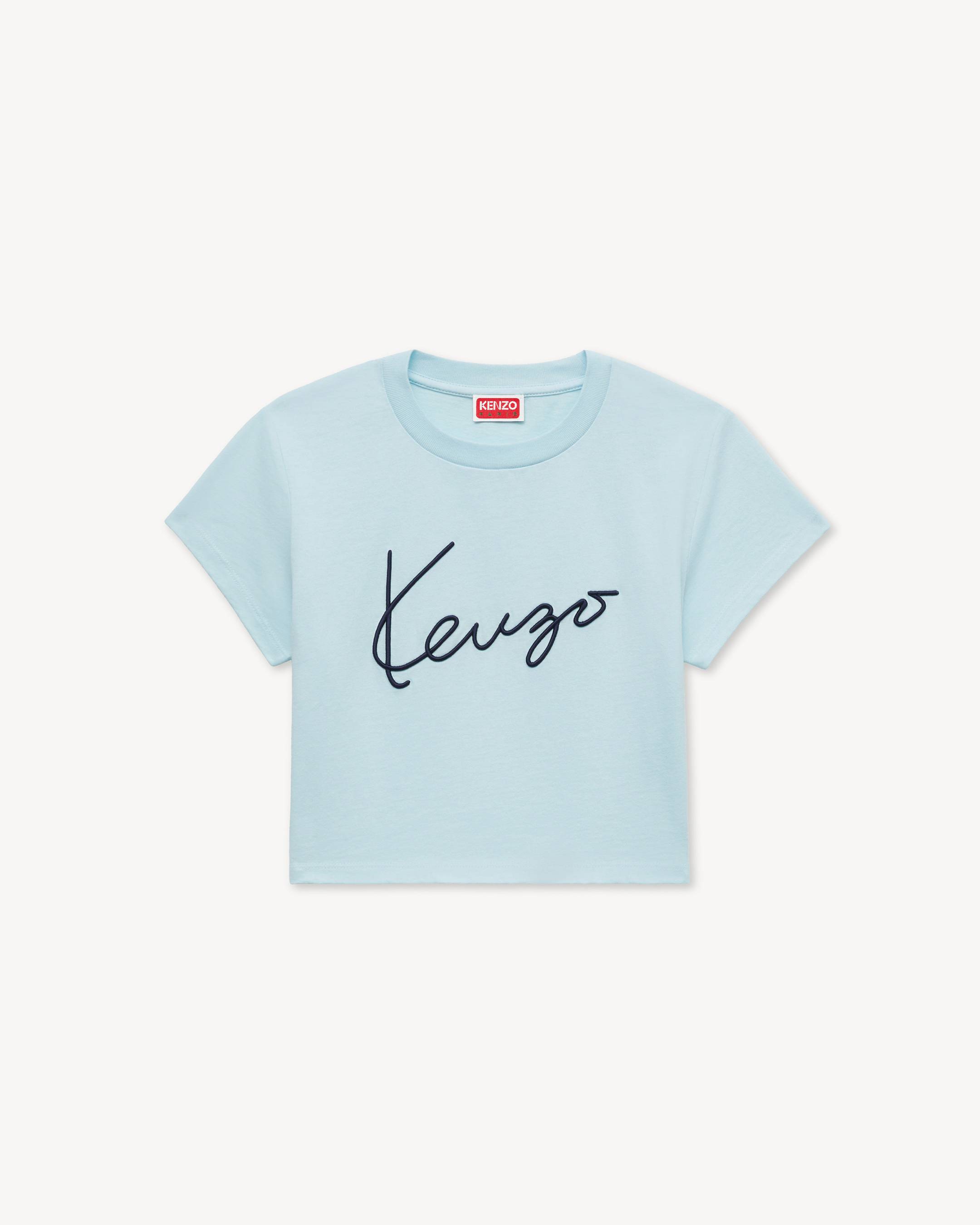 'KENZO Signature' embroidered cropped T-shirt in cotton
