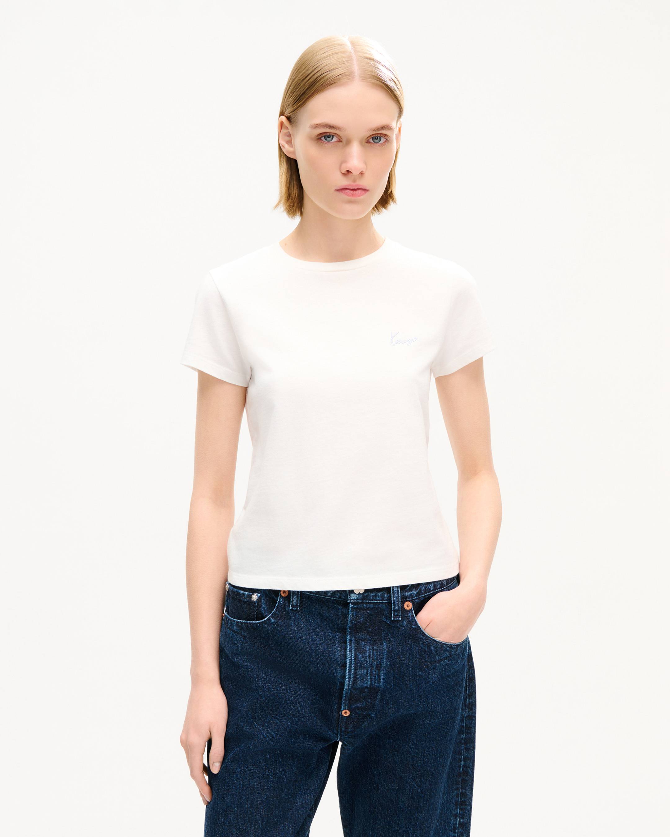 KENZO Signature' エンブロイダリー スモール フィット Tシャツ イン
