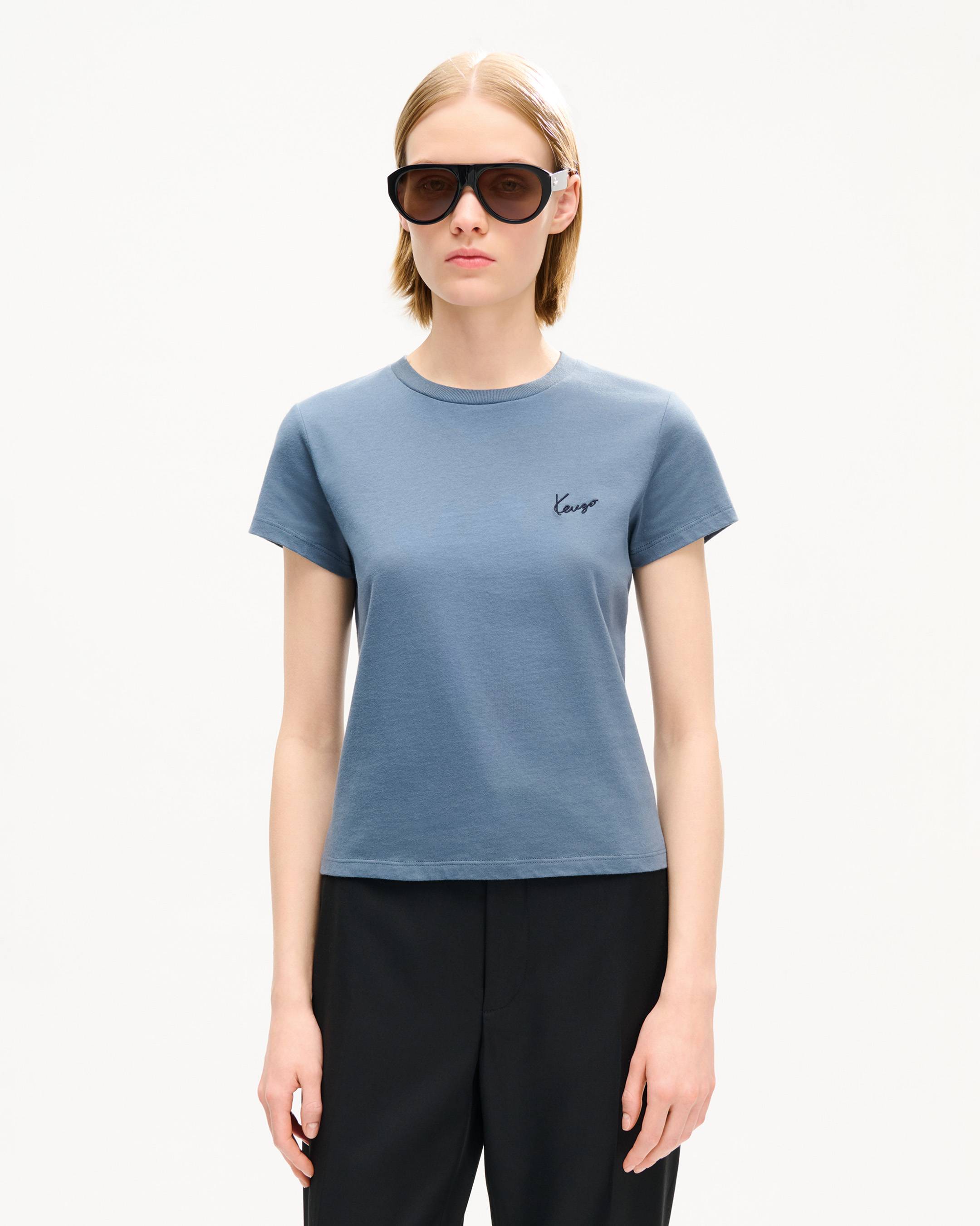 KENZO Signature' embroidered T-shirt in cotton | Women's | KENZO