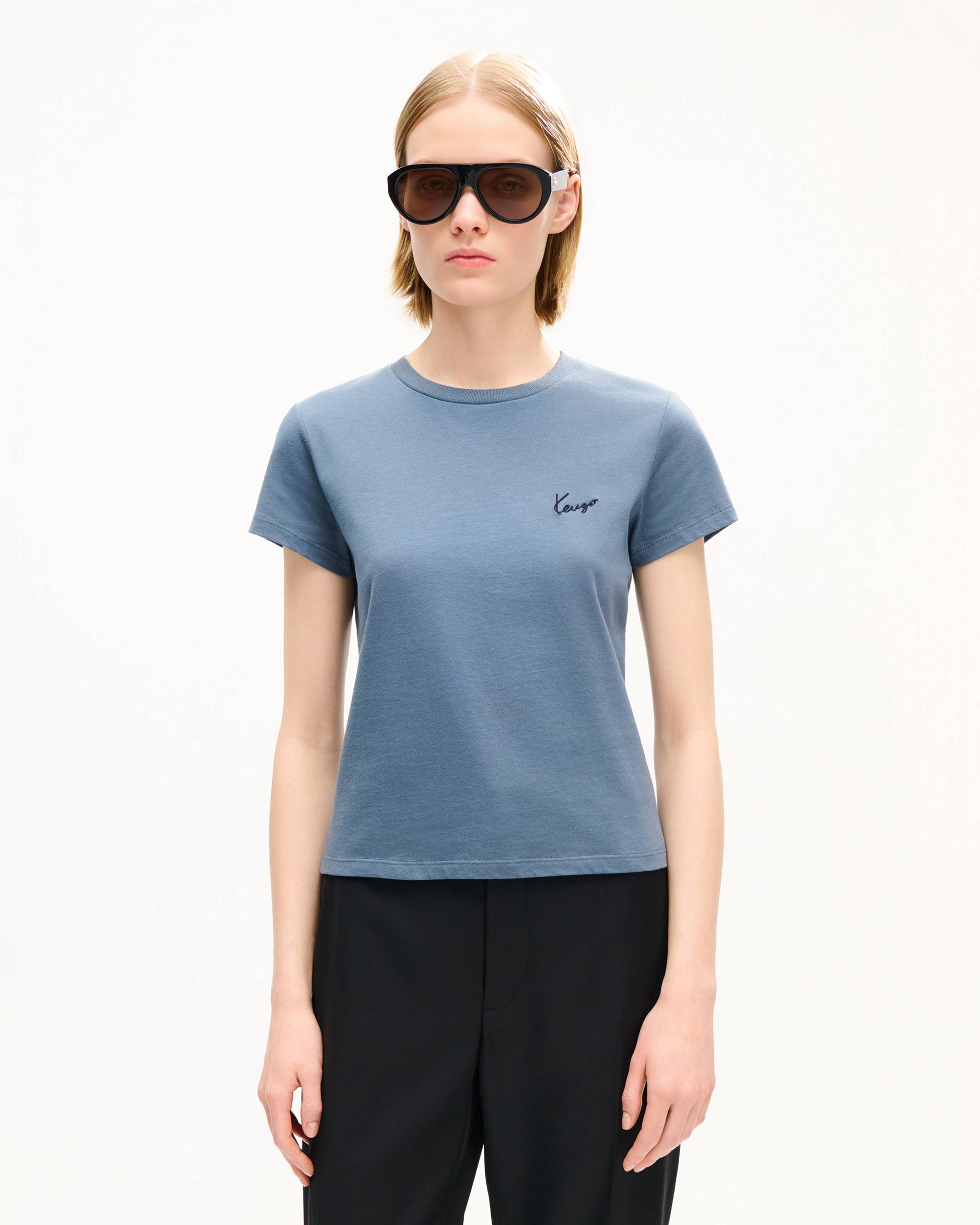 'KENZO Signature' embroidered T-shirt in cotton