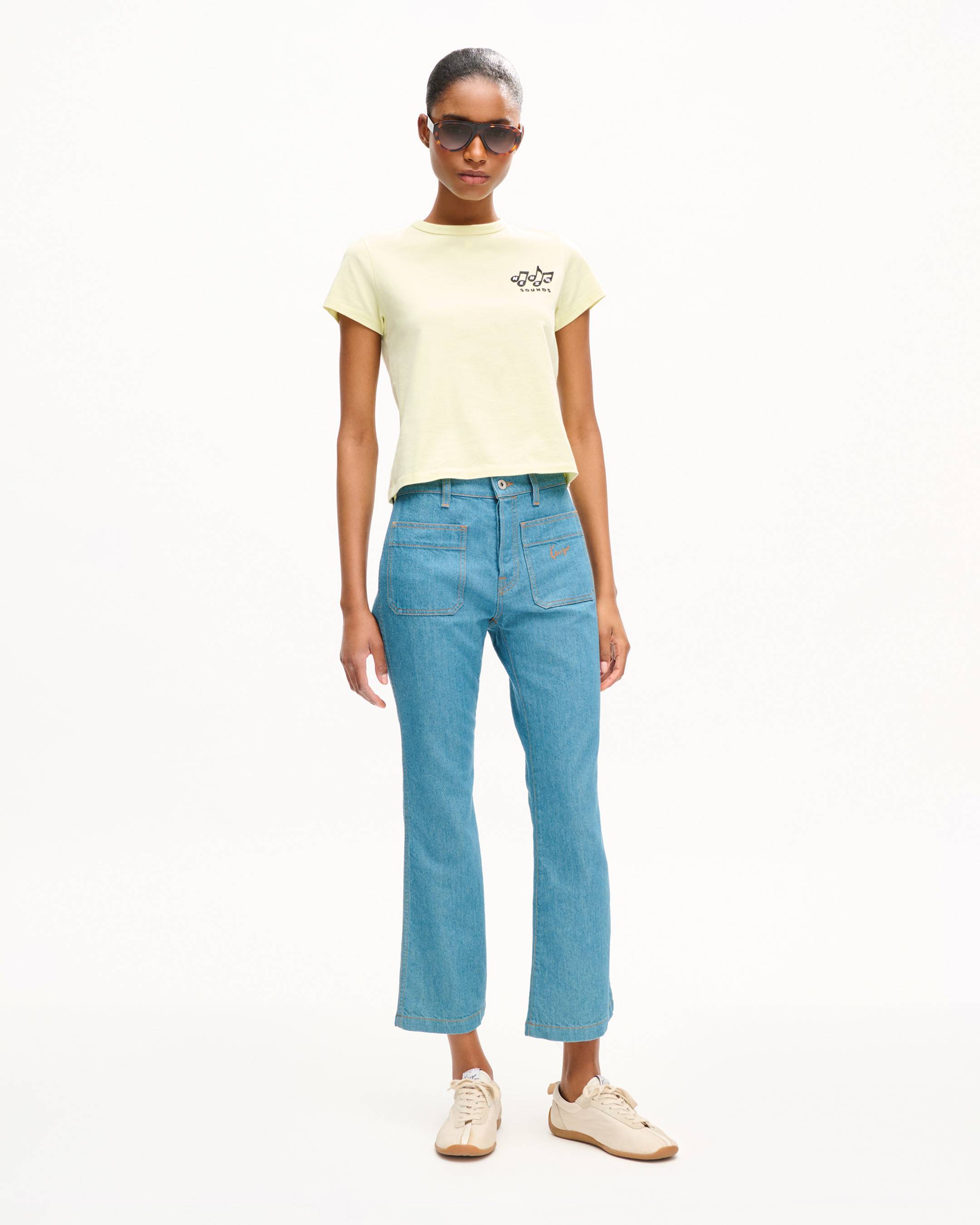 T-shirt vestibilit&agrave; piccola in cotone ricamata 'KENZO Sounds'