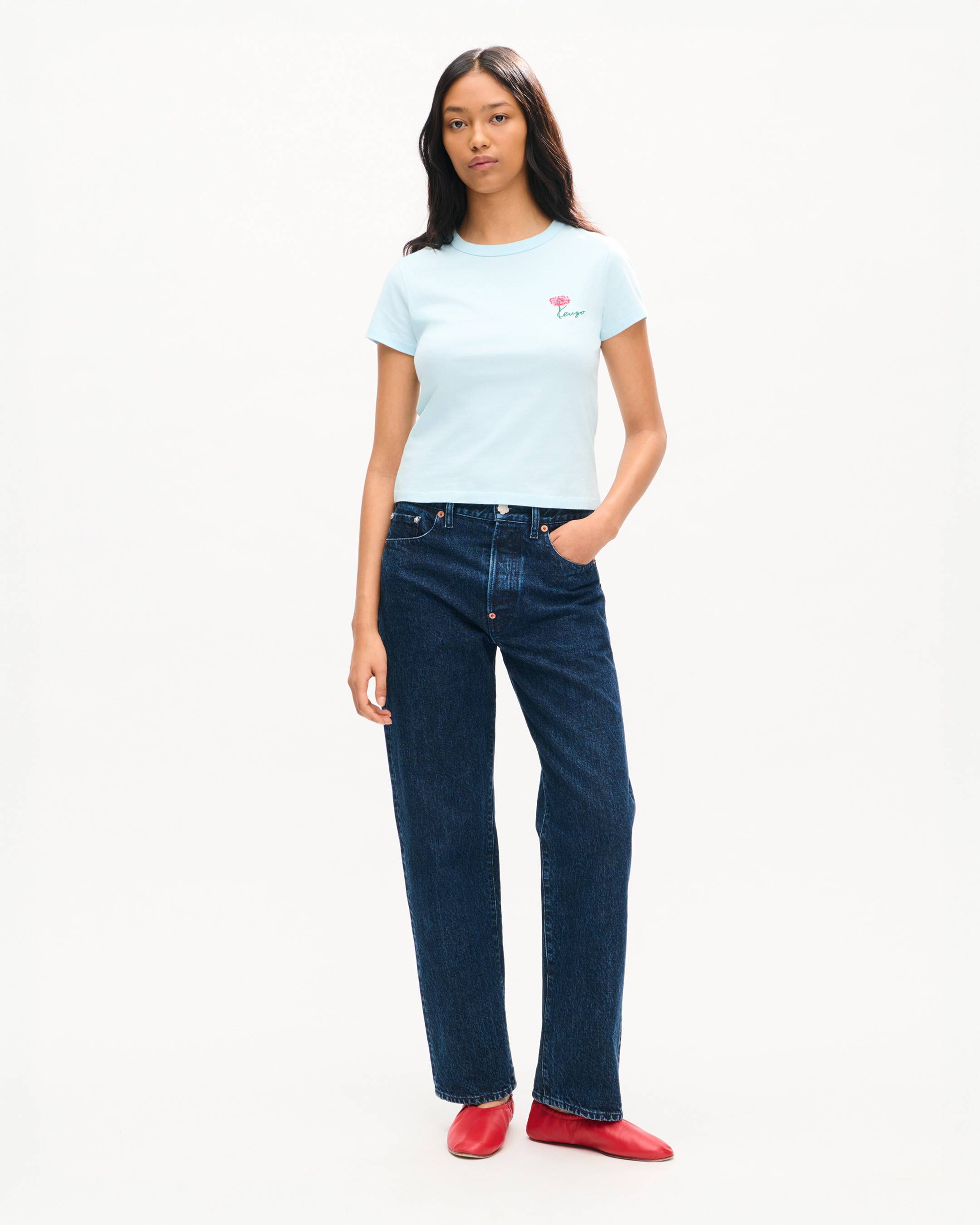 kenzou！ KENZO Tulip' embroidered T-shirt in cotton | Women's | KENZO