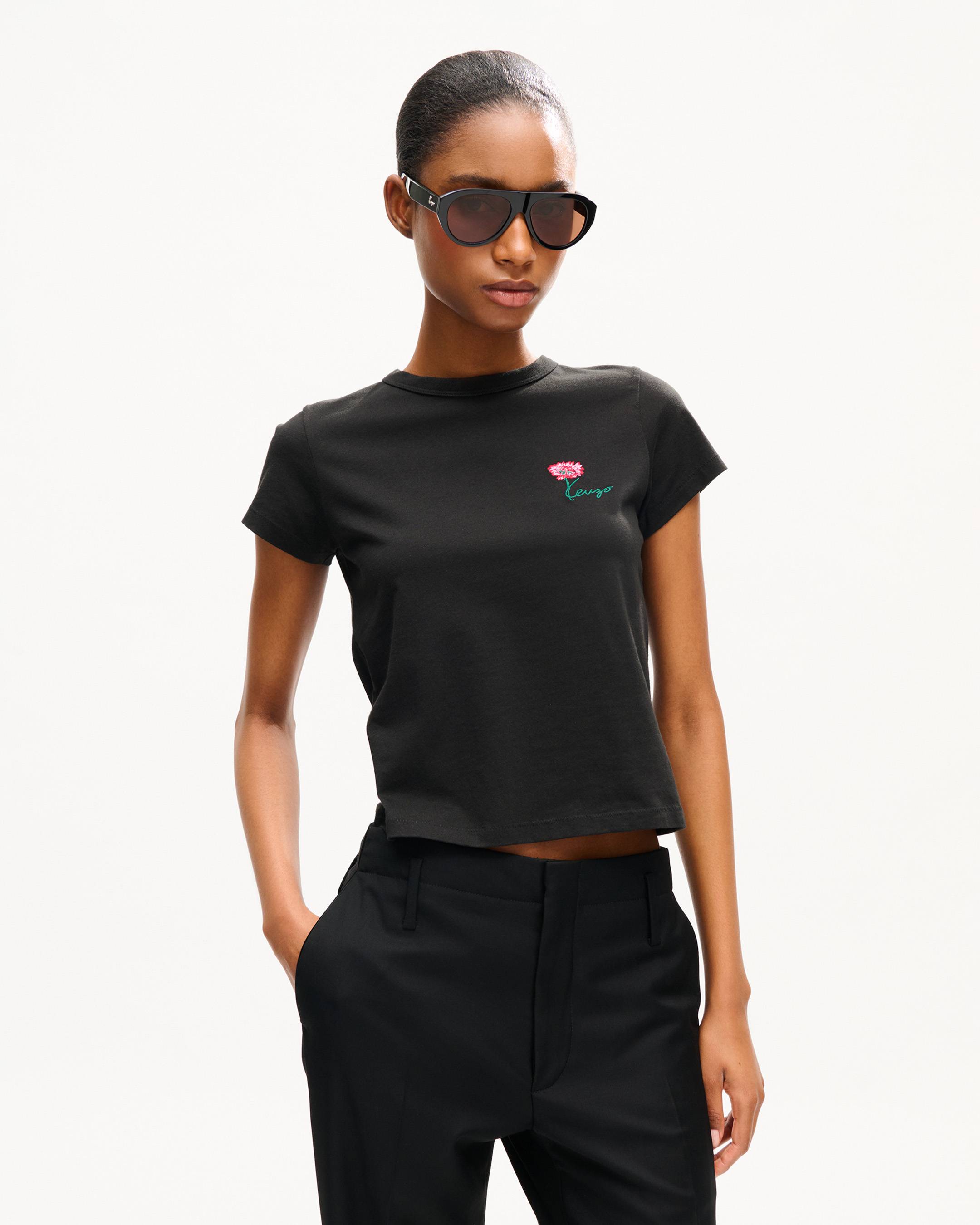 KENZO Tulip' embroidered T-shirt in cotton | Women's | KENZO