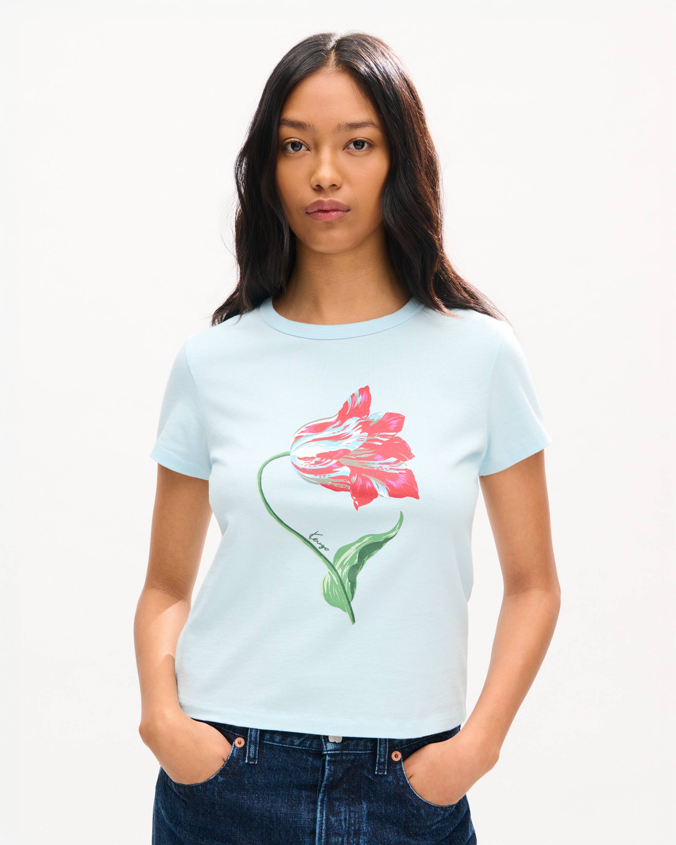 KENZO Tulip' T-shirt in cotton | Women's | KENZO