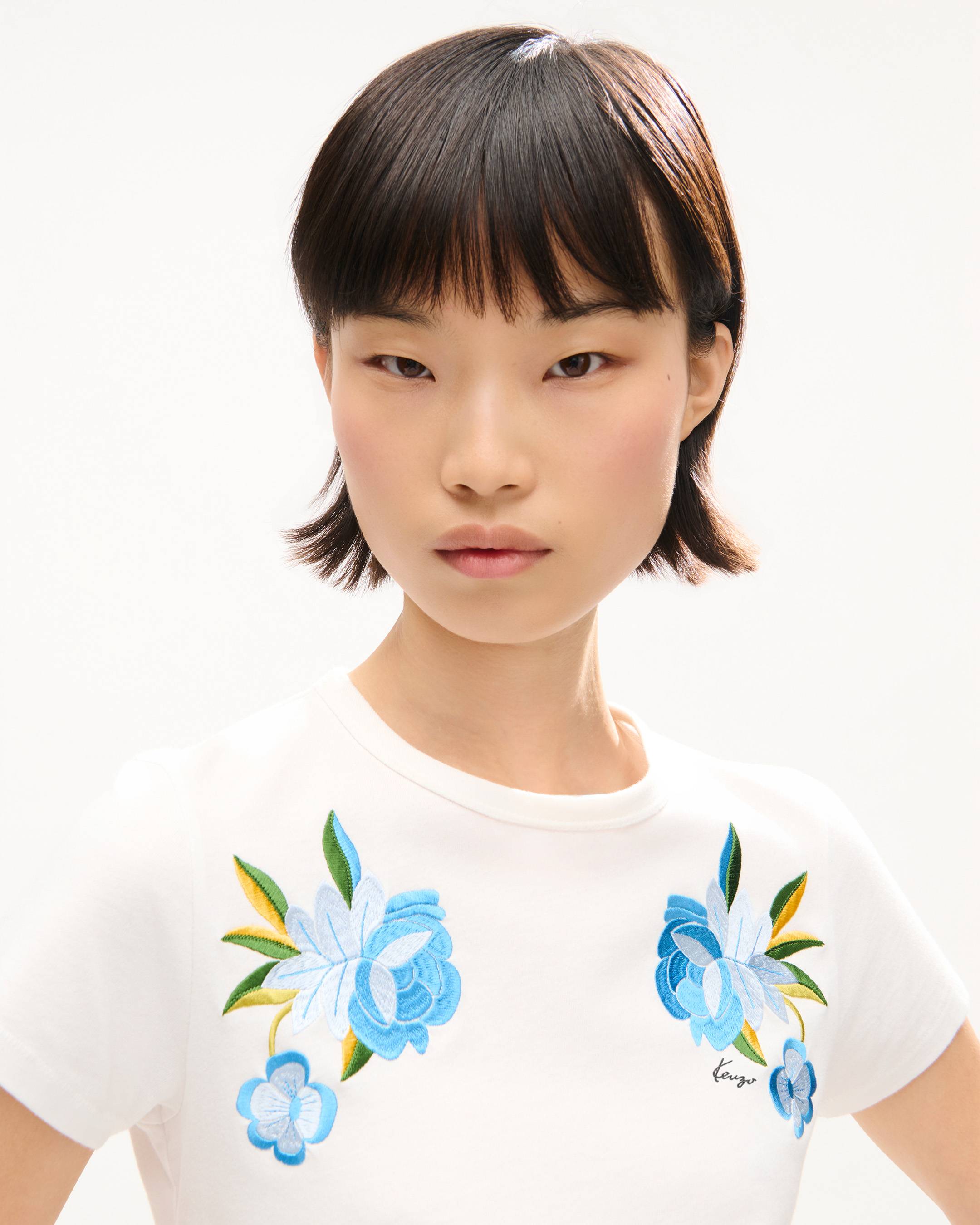 KENZO Wildflower' embroidered T-shirt in cotton | Women's | KENZO