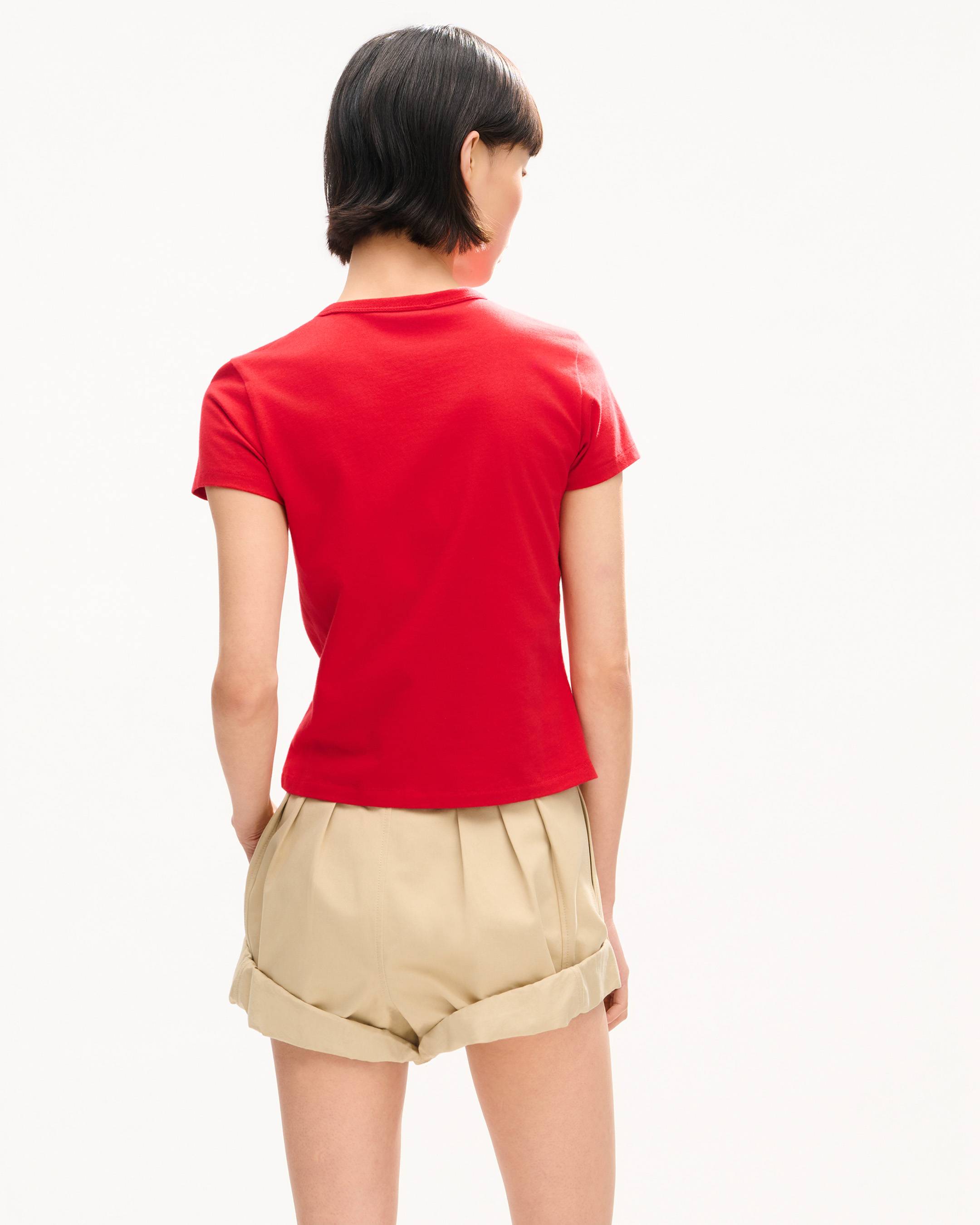 T-Shirt mit &bdquo;KENZO Wildflower&ldquo;-Stickerei in schmaler Passform aus Baumwolle