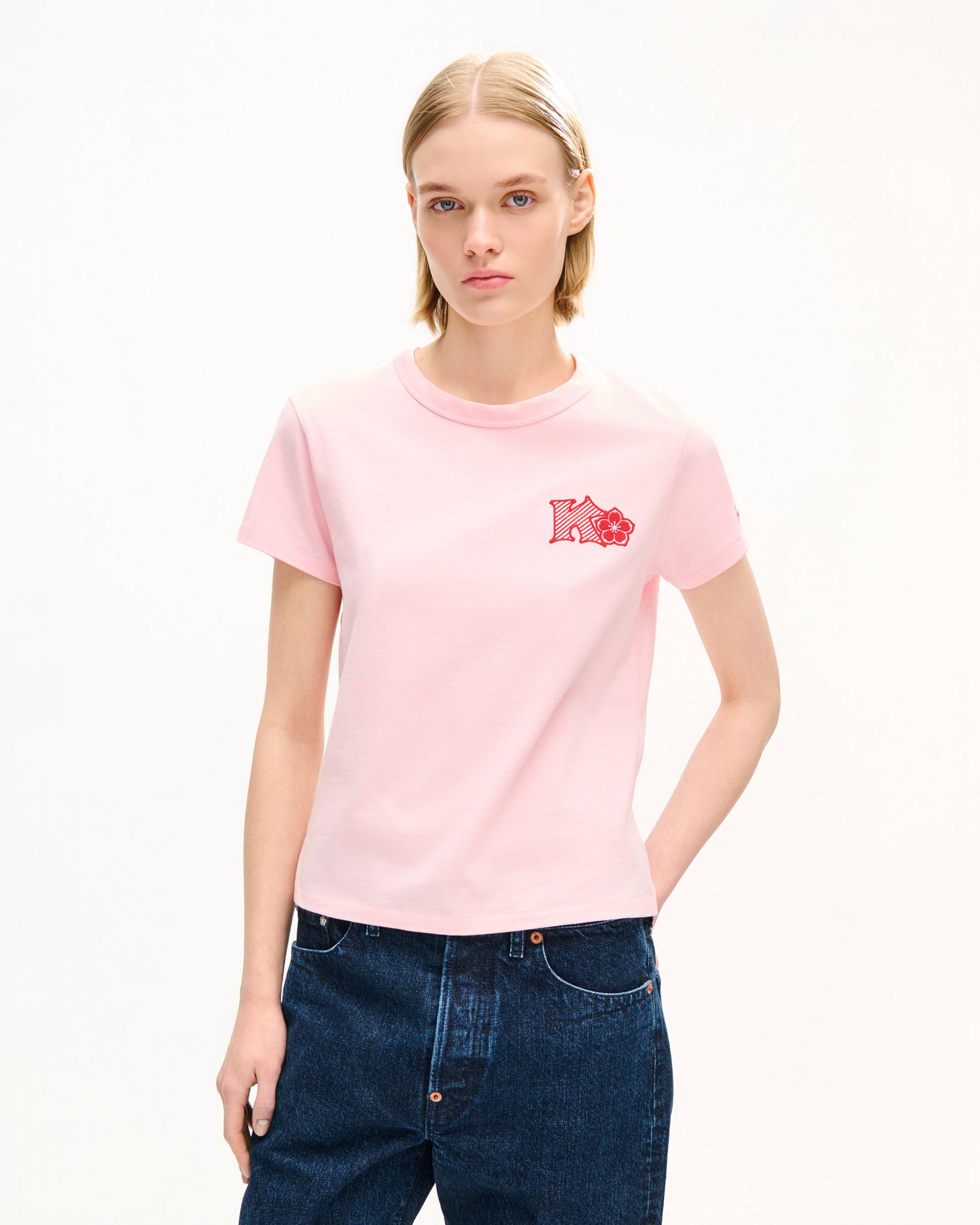 'KENZO Paris Emblem' embroidered small fit T-shirt in cotton