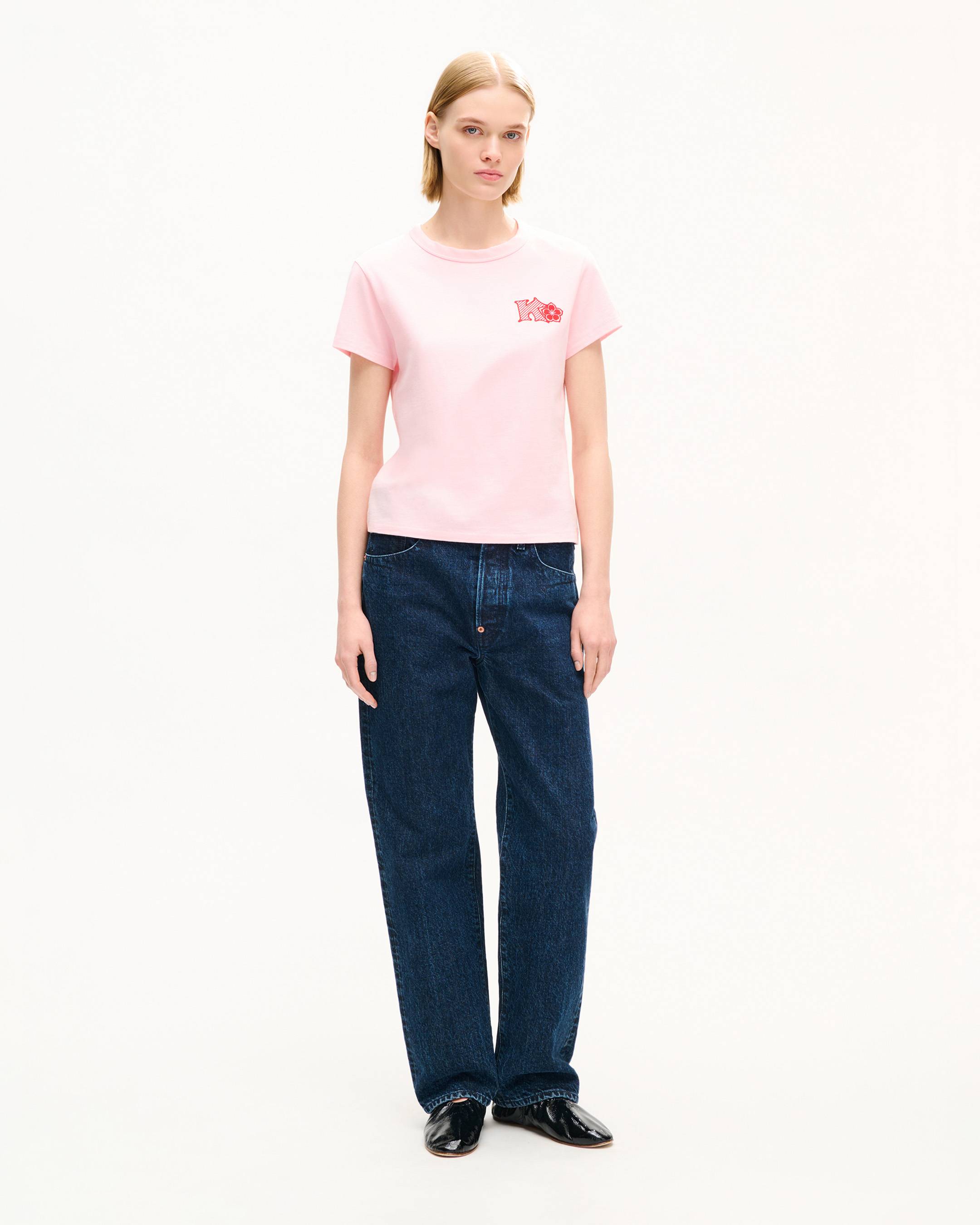 'KENZO Paris Emblem' embroidered small fit T-shirt in cotton