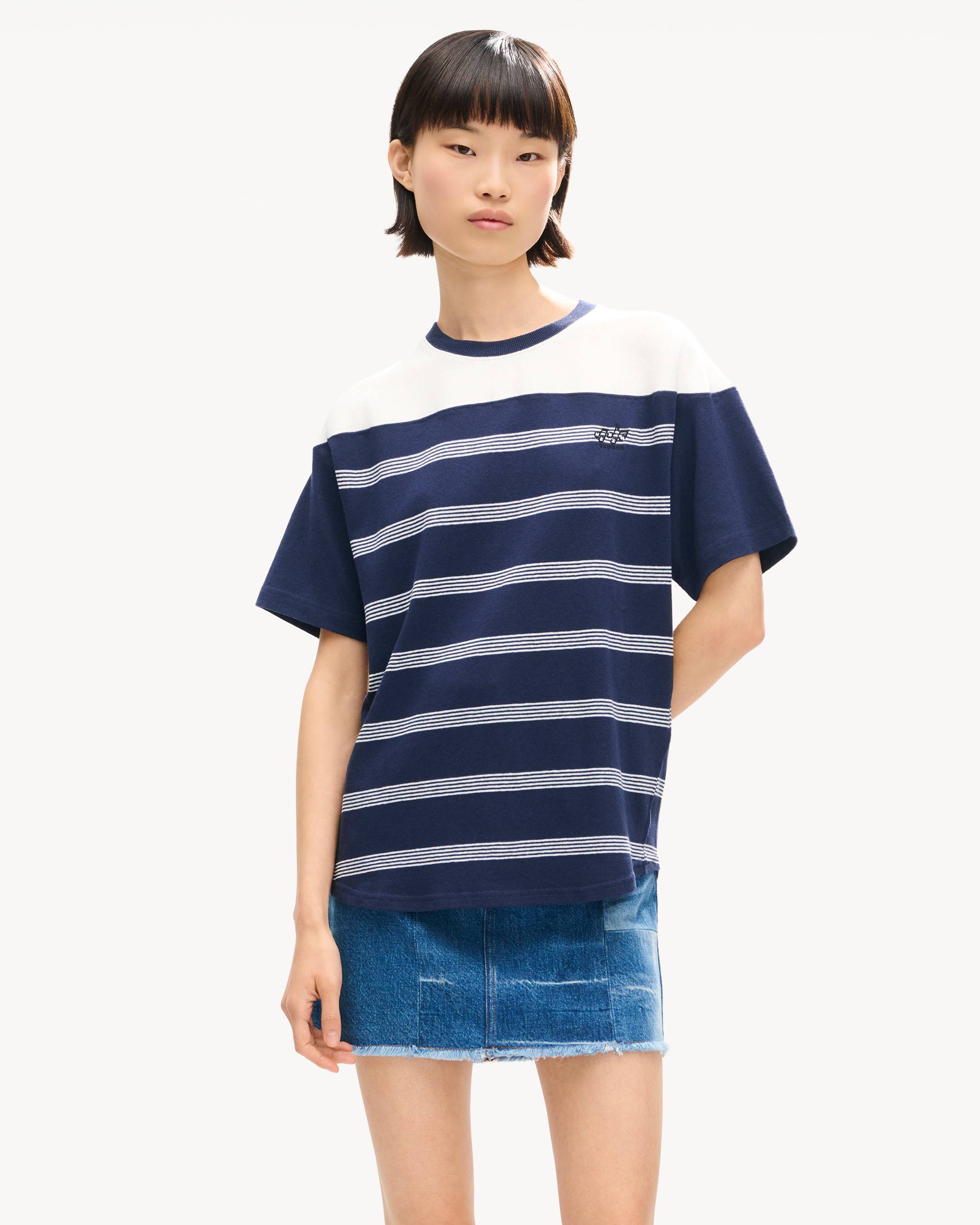 Mit &bdquo;KENZO Sounds&ldquo; besticktes Matrosen-T-Shirt aus Baumwolle