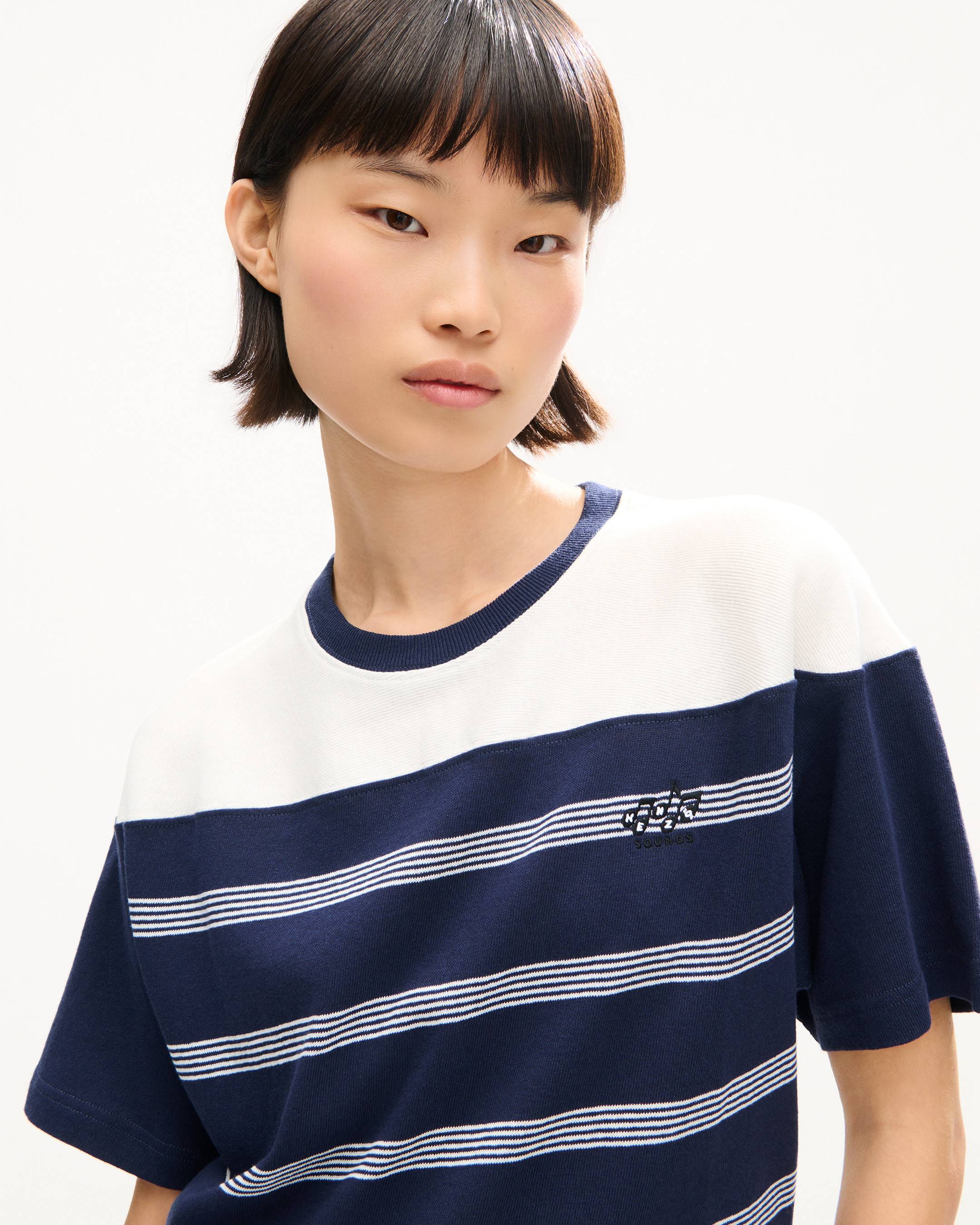 Mit &bdquo;KENZO Sounds&ldquo; besticktes Matrosen-T-Shirt aus Baumwolle