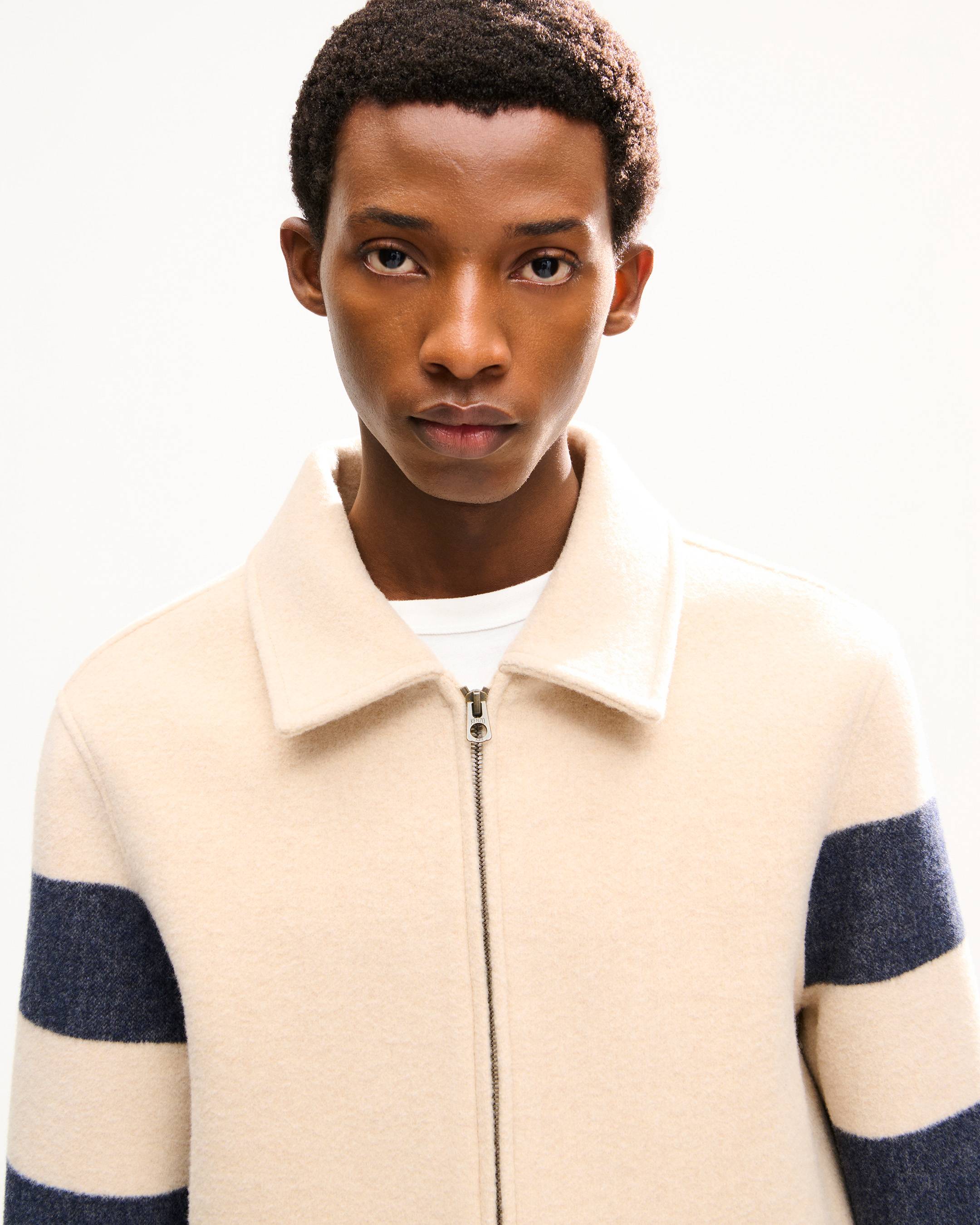 KENZO Stripes' genderless blouson in jacquard polyamide wool